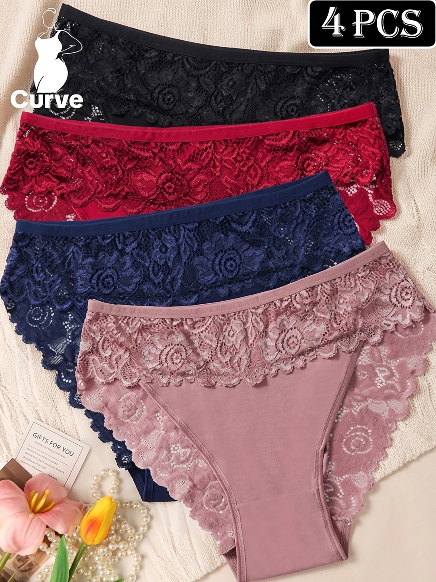 4Pcs Plus Size Briefs