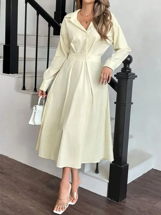 midi denim dress long sleeve Mint Velvet Blue Scallop Detail | Size 02 | Blue Waist features belt loops Sun, Sand, and Sea Galaxy Dress Color:FRENCH PLUM