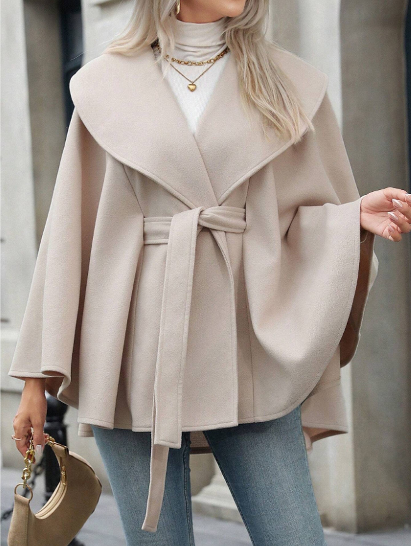 Circle-Cut Cape Coat