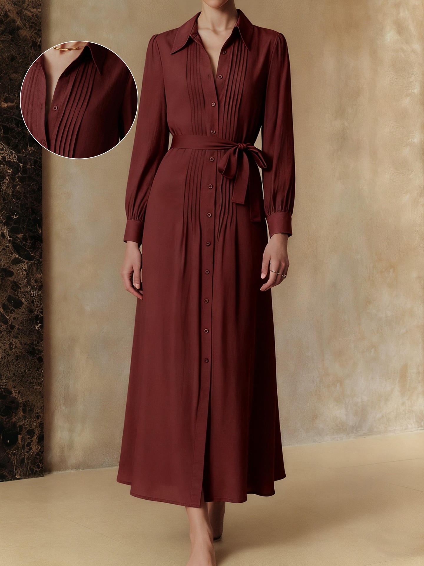 Collared Maxi Formal Dress