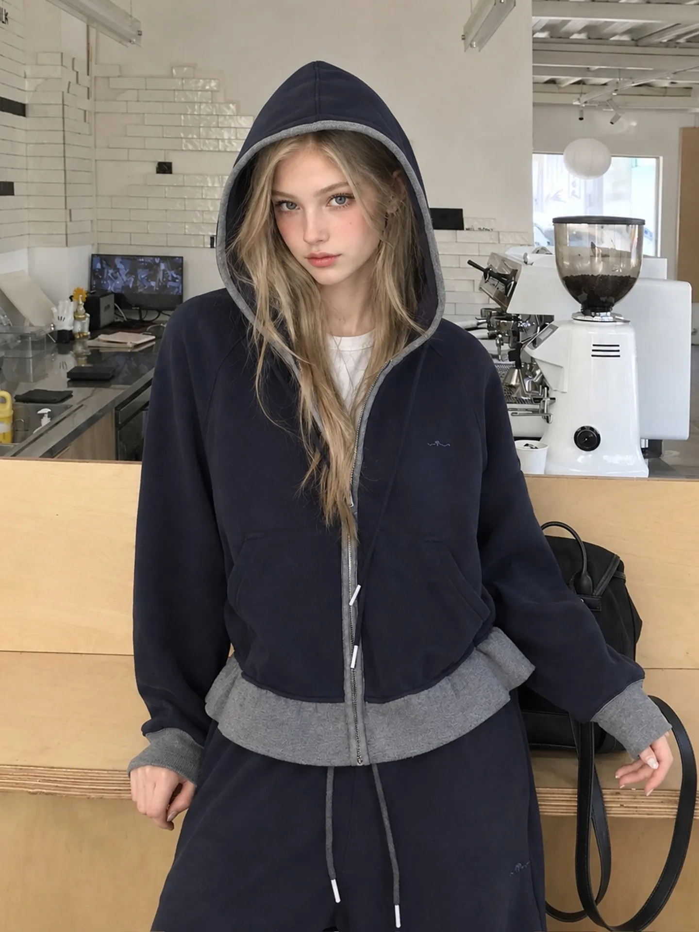 Postcodem Make Up Drawstring Zip Up Sweatshirt | Savana | Bestsellers
