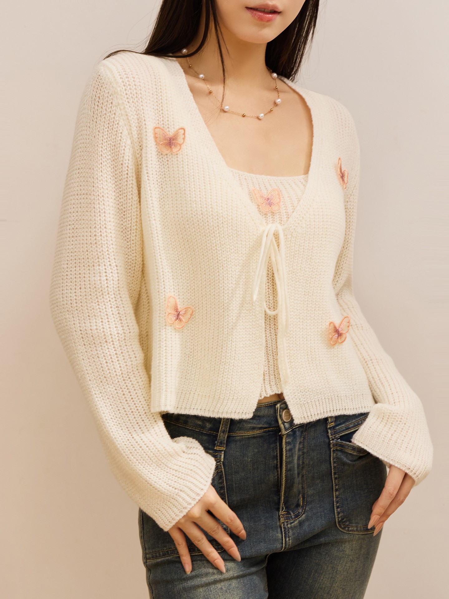 3D Floral Knit Cardigan