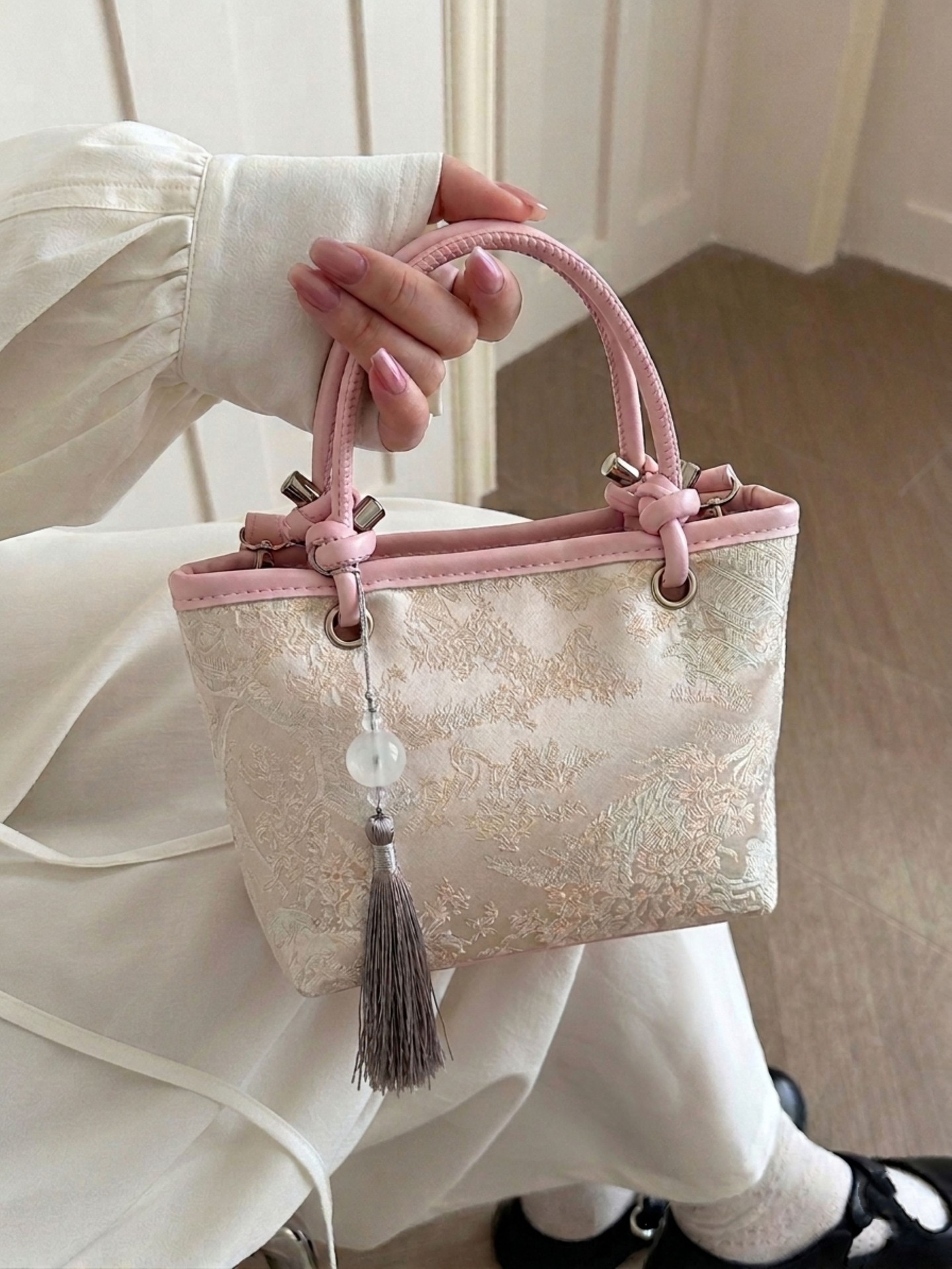 Fringe Top Handle Bags