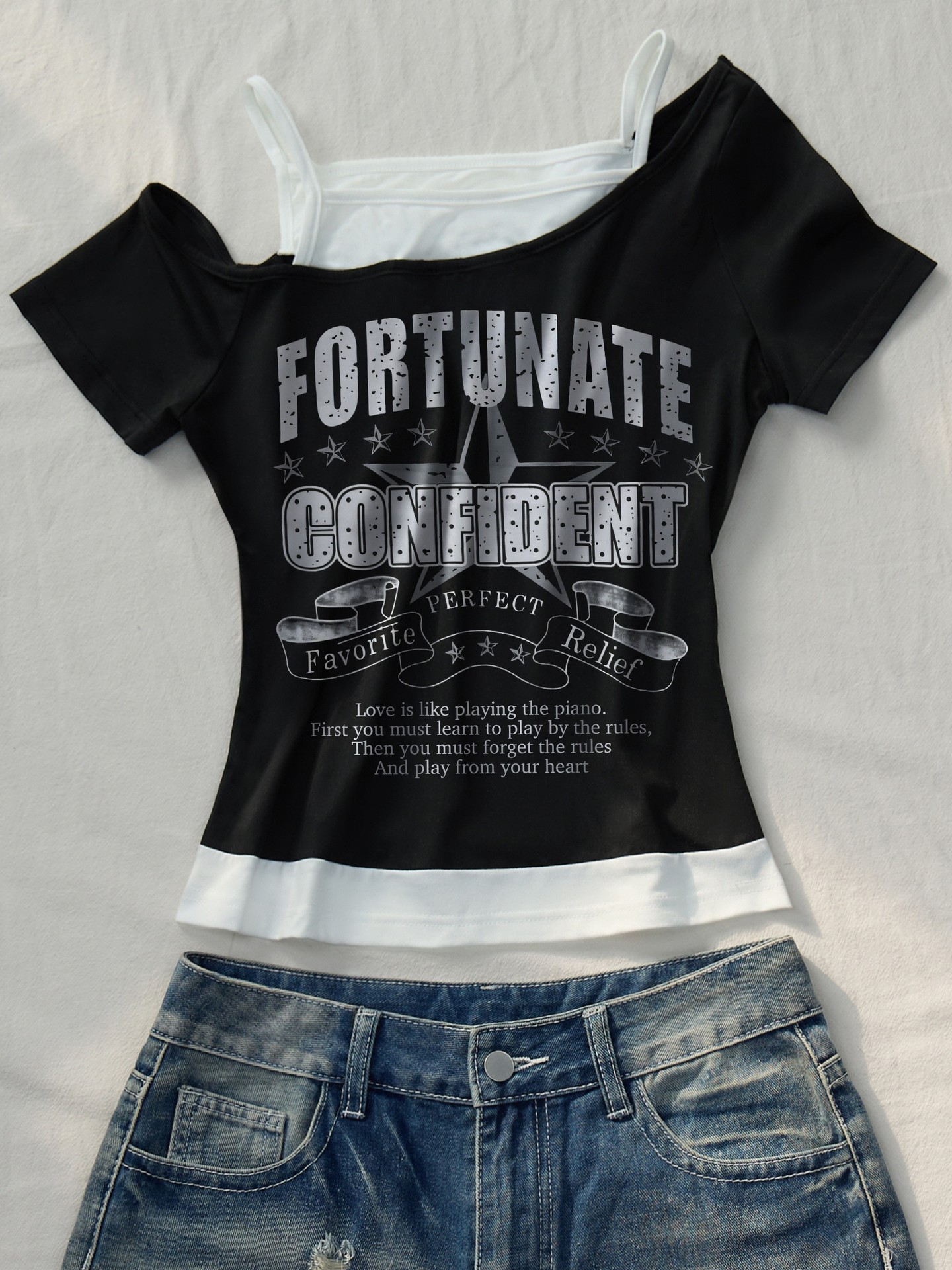 Fake 2 PCS Pullover T-Shirt