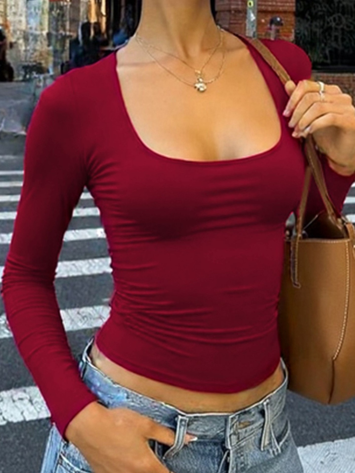 Burgundy Chic Long Sleeved Top