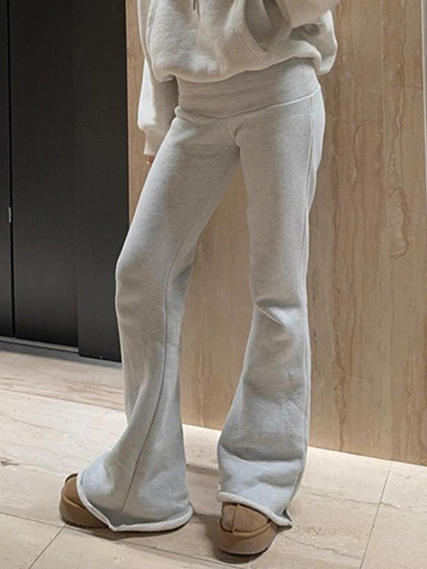 Fleece Lined Flare Leg Pants