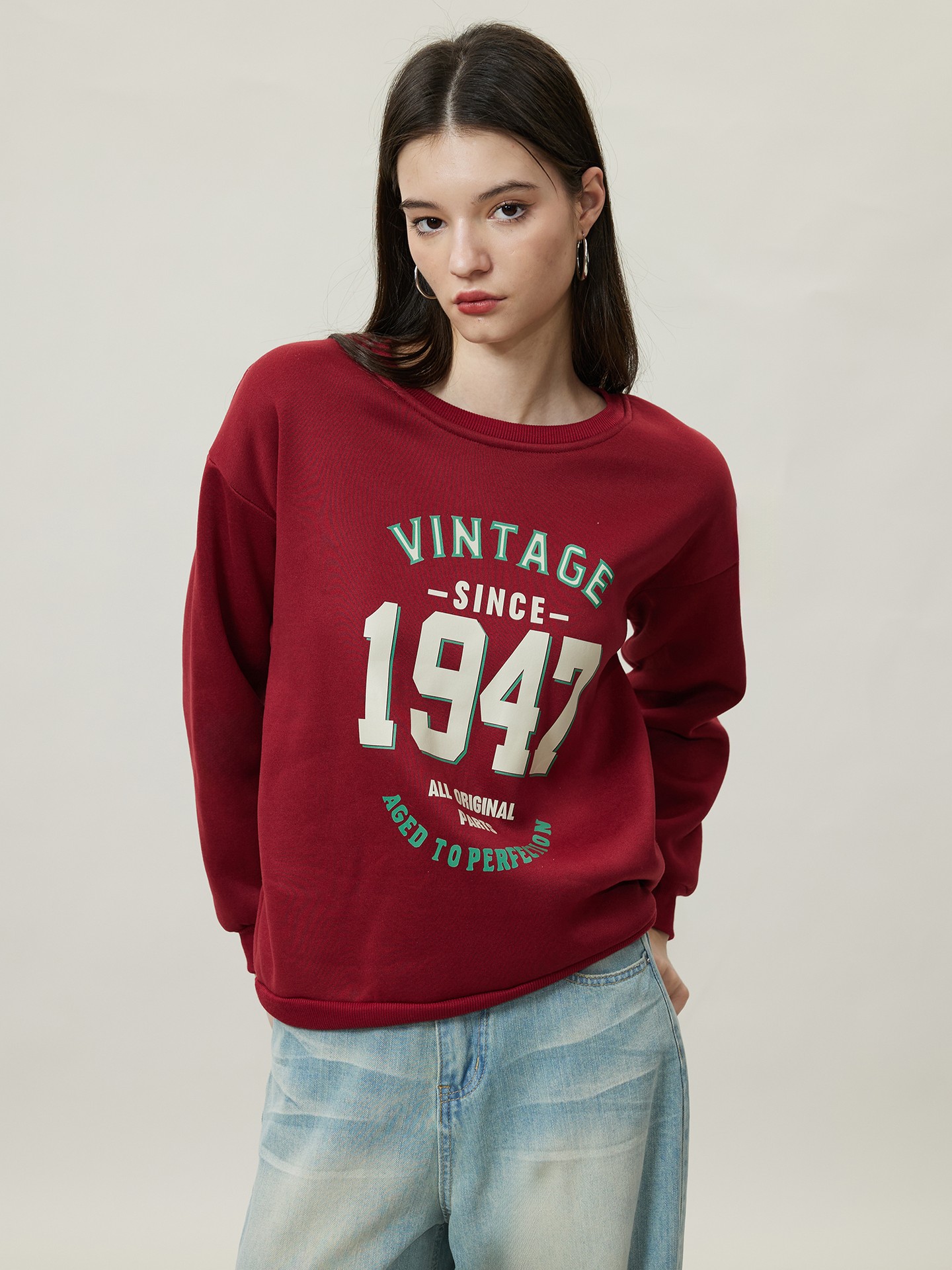 Fleece Lined Pullover Sweatshirt