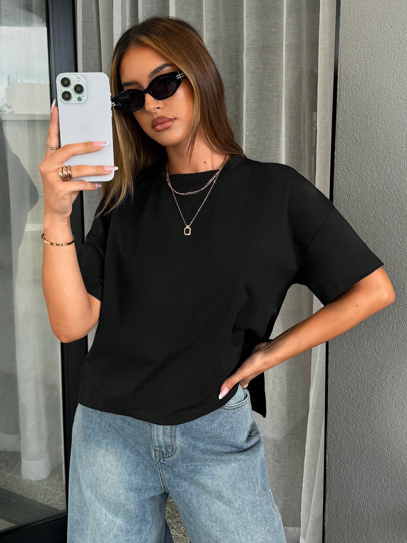 Slit Pullover T-Shirt