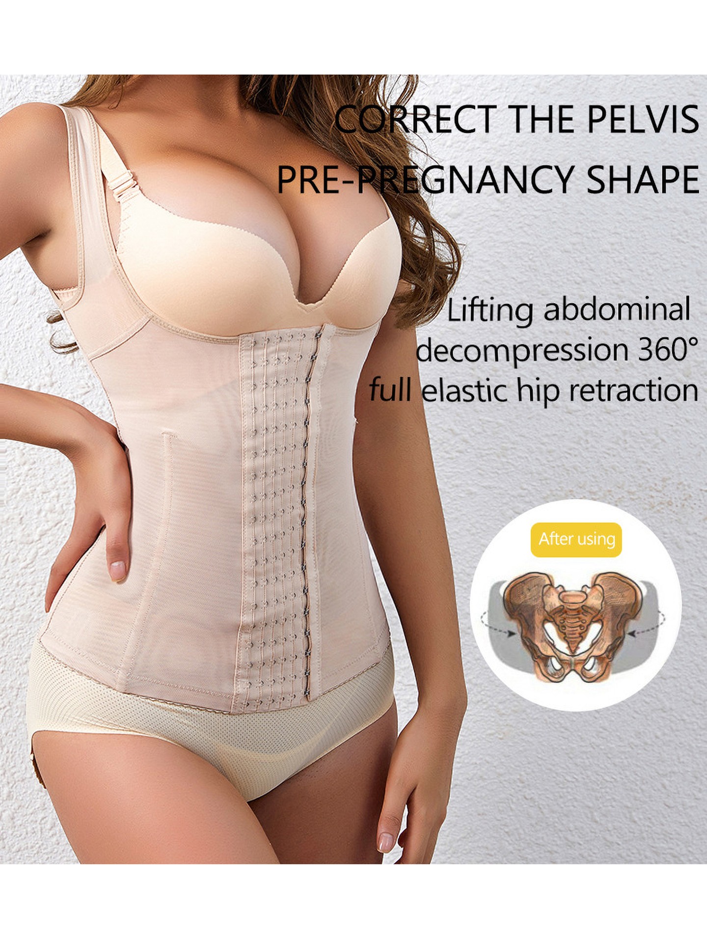 Hook-and-Eye Mesh Postpartum Waist Corset