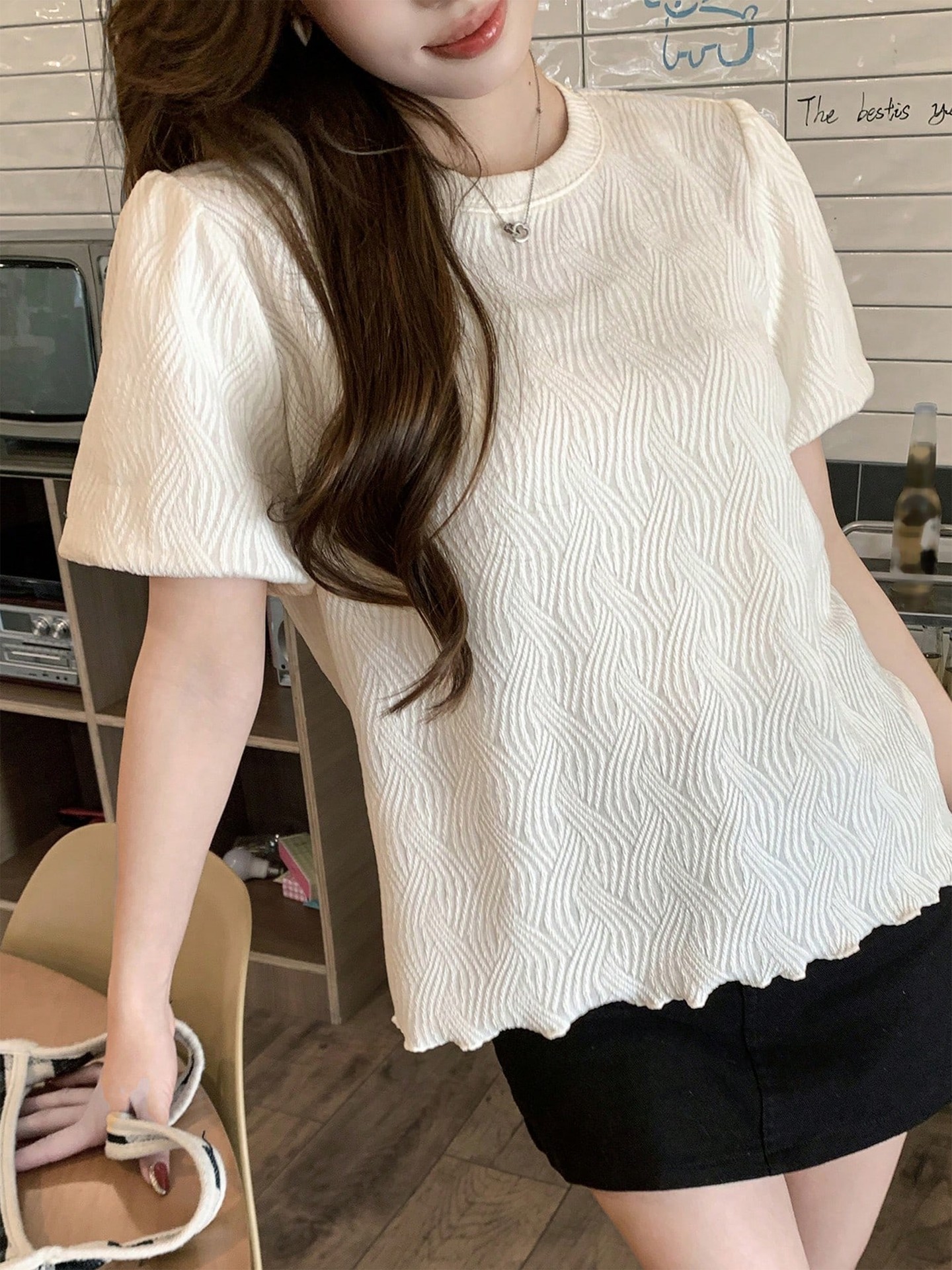 Textured Pullover T-Shirt