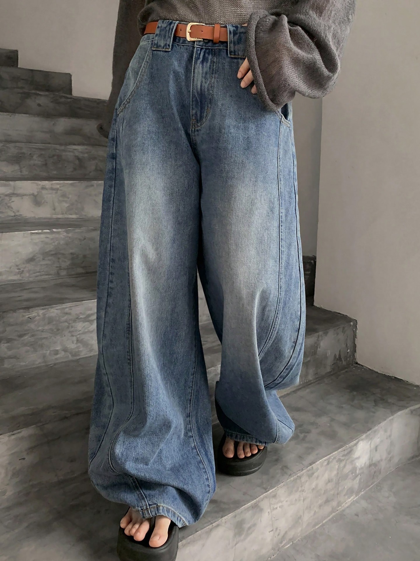 Studded Wide Leg Jeans
