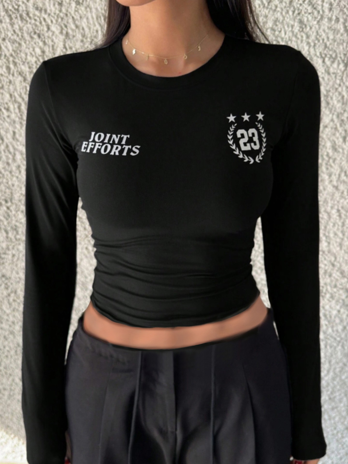 Slogan Printed Fitted T-Shirt