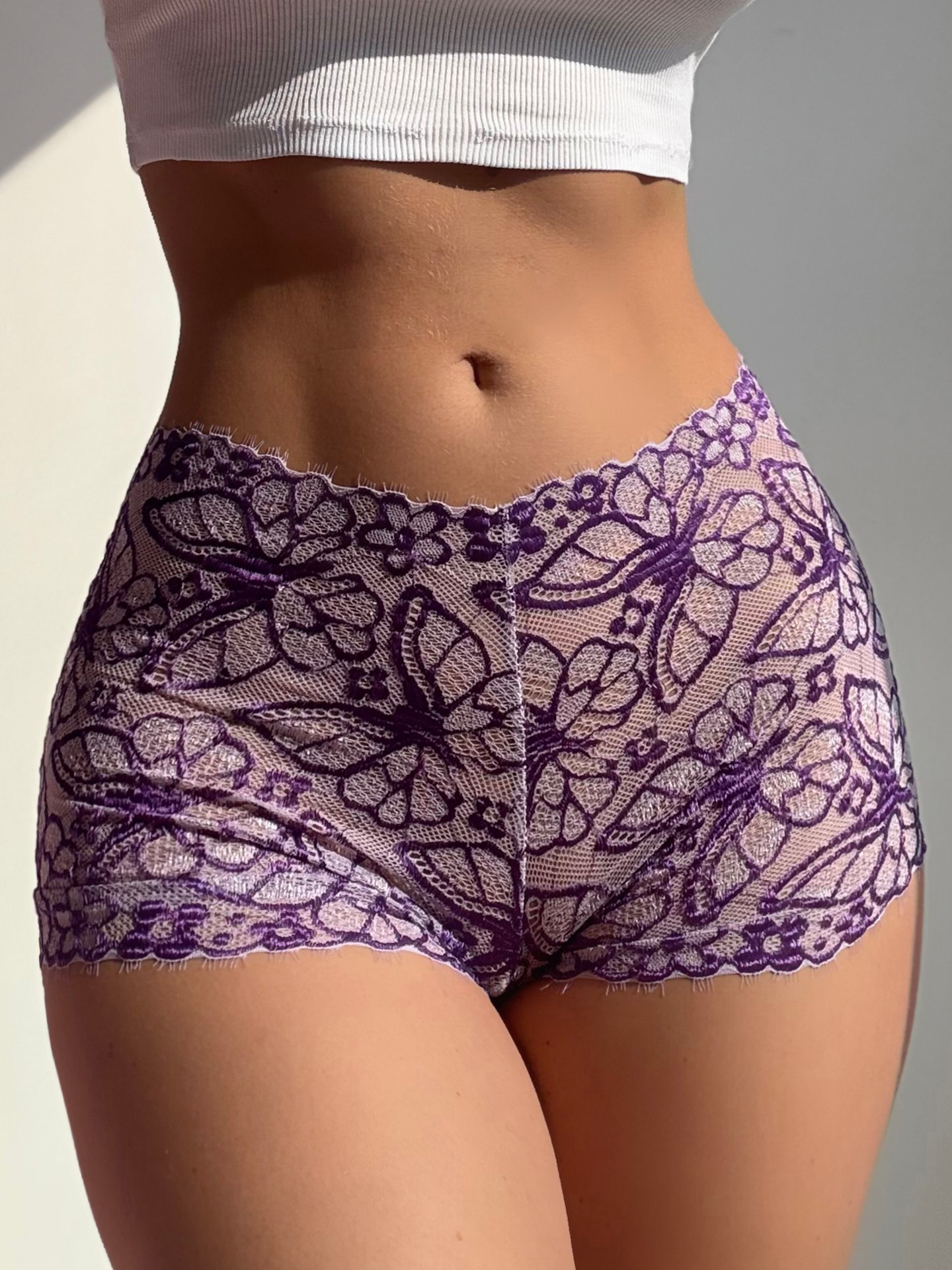 Floral Lace Boyshort Brief