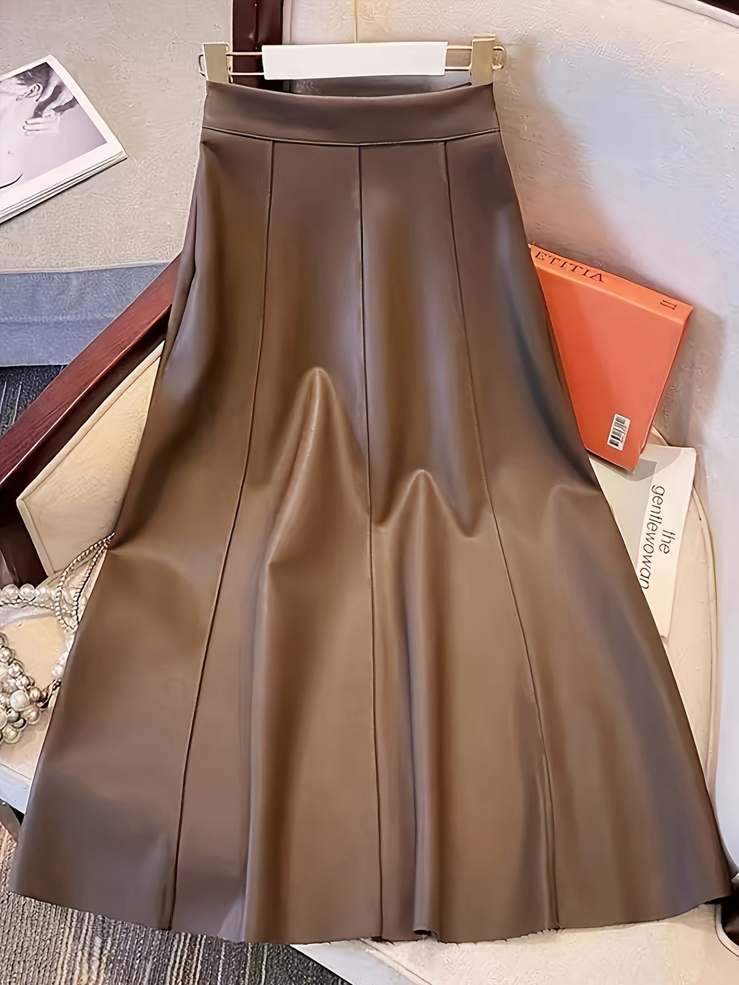 Vegan Leather Circle Skirt
