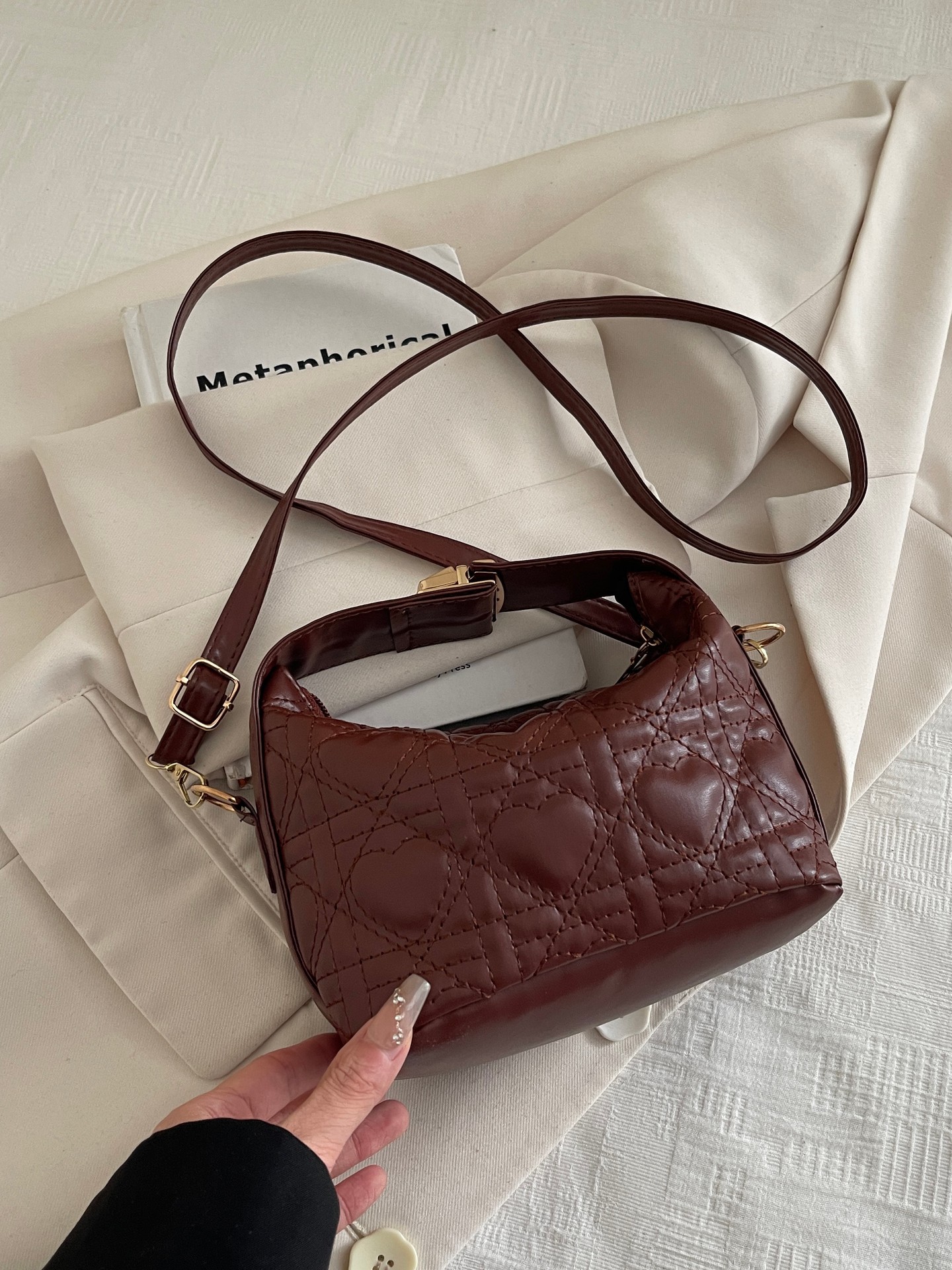 Decorative Stitch Top Handle Bags
