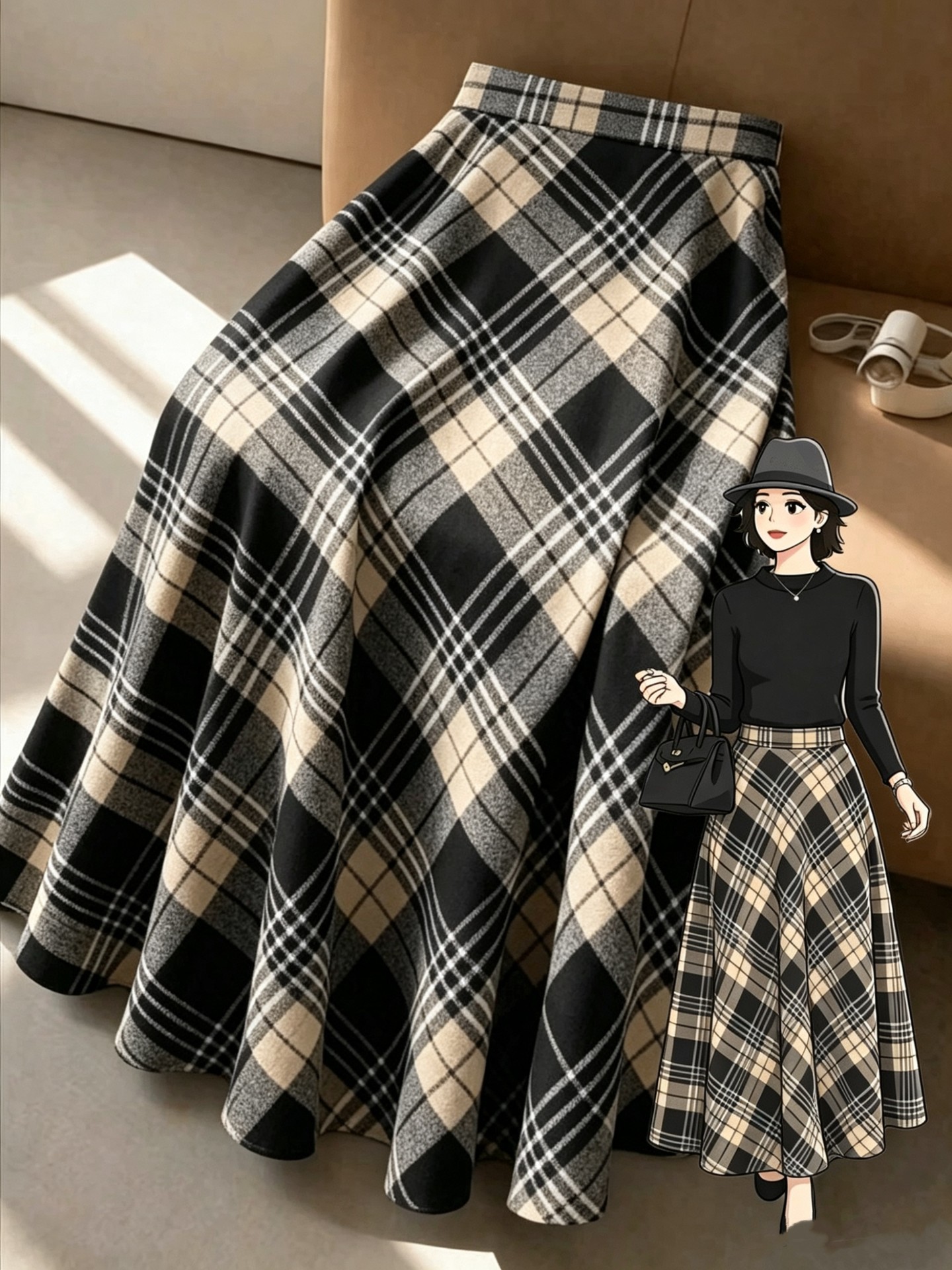 Jacquard A-Line Skirt