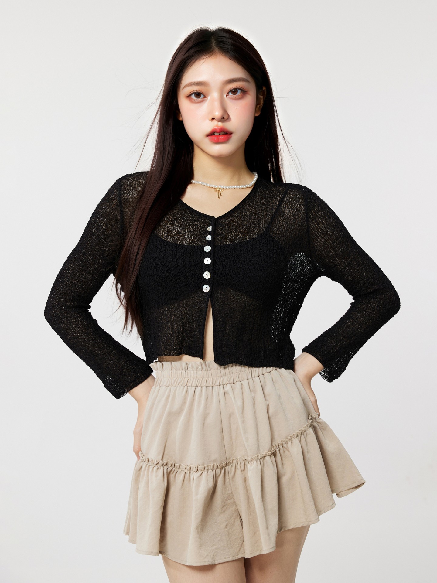 Buttoned Knit Cardigan