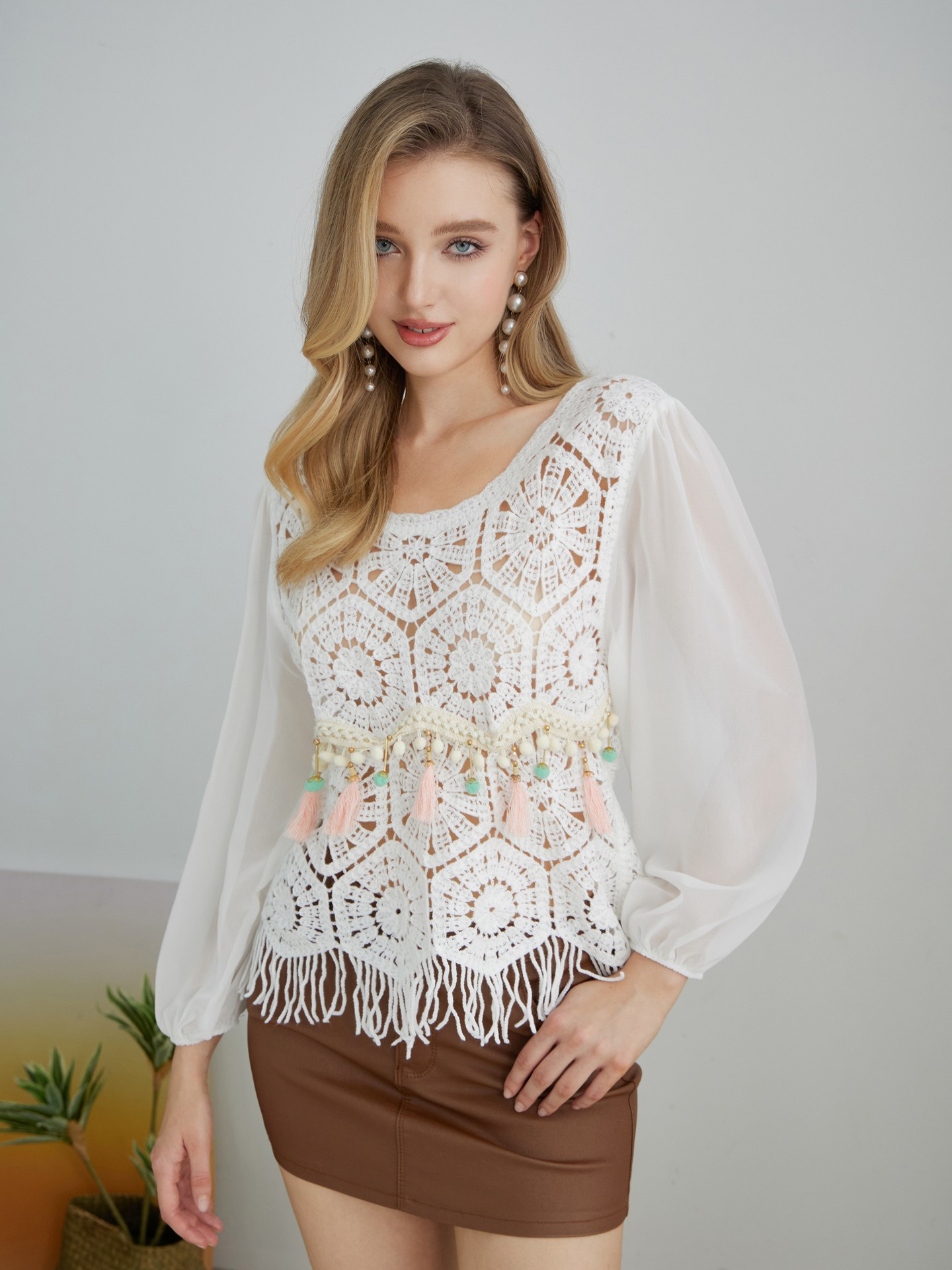 Fringed Knit Pullover
