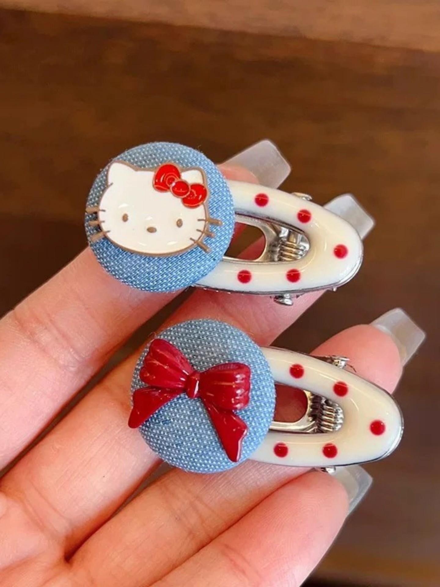 2pcs Denim Hair Clip