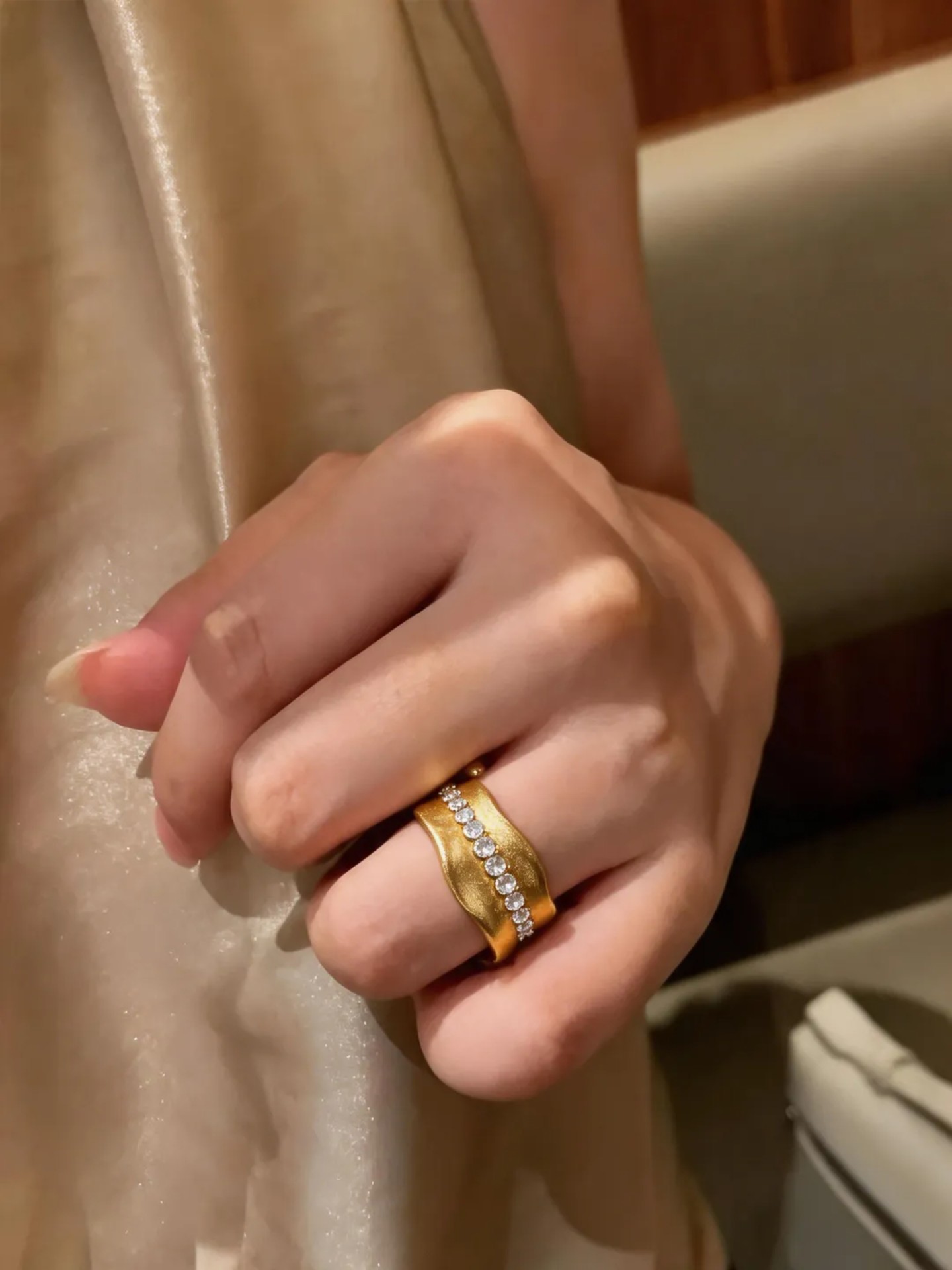 Brushed Metal Fashion Ring