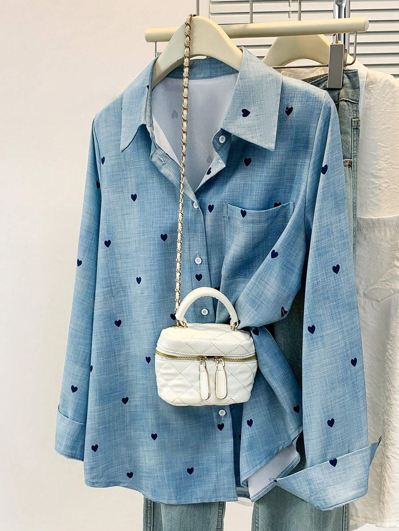 Heart Print Casual Shirt
