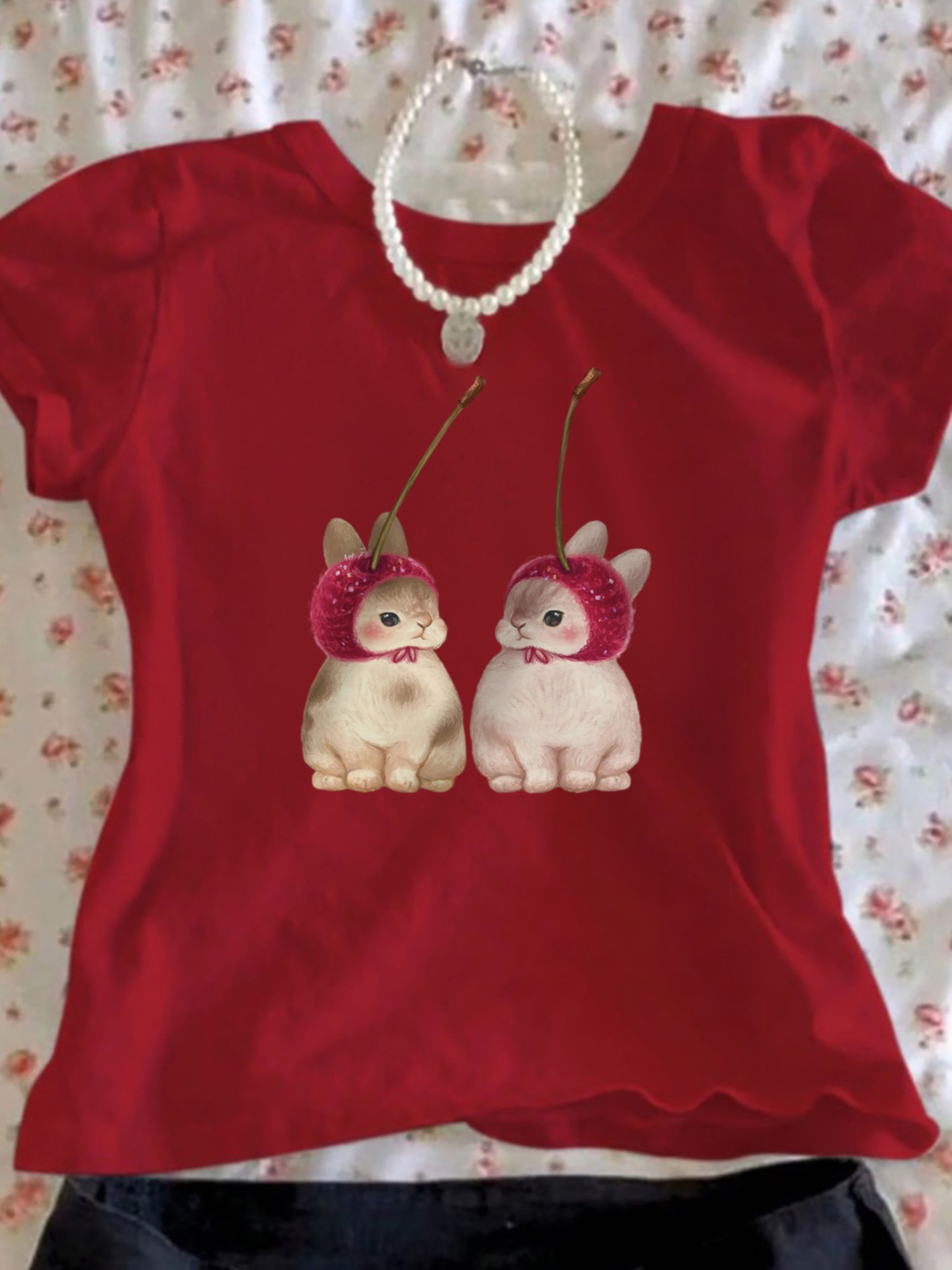 Campus Crush Cherry Bunny Tee