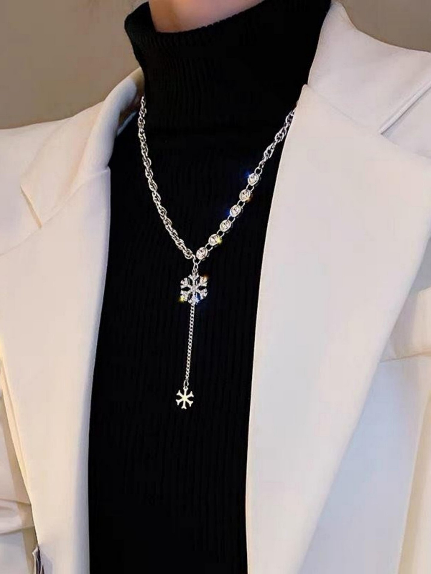 Snowflake Artificial Jewellery - Sweater Chain
