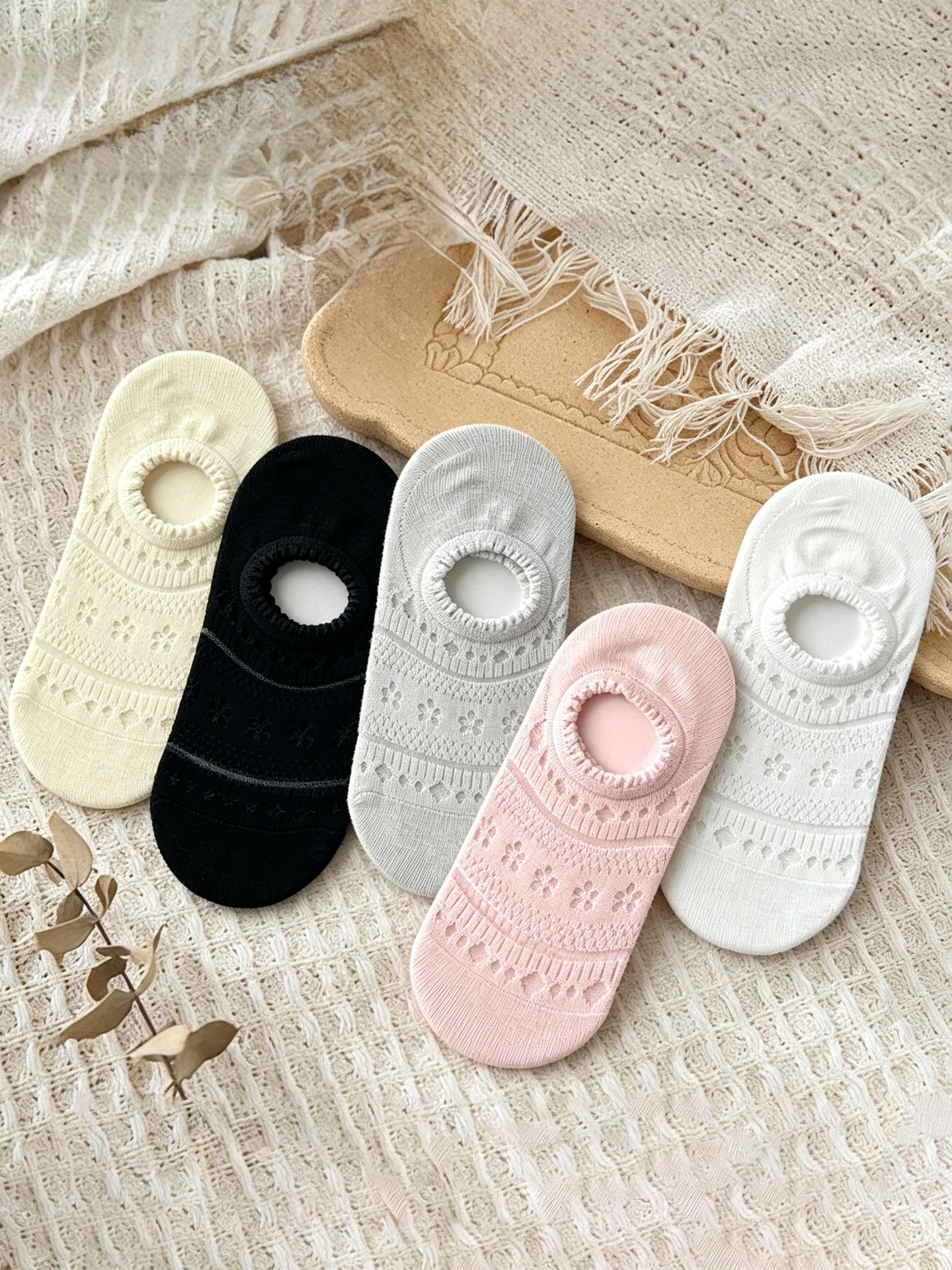 5Pairs Of Flowers Ankle Socks