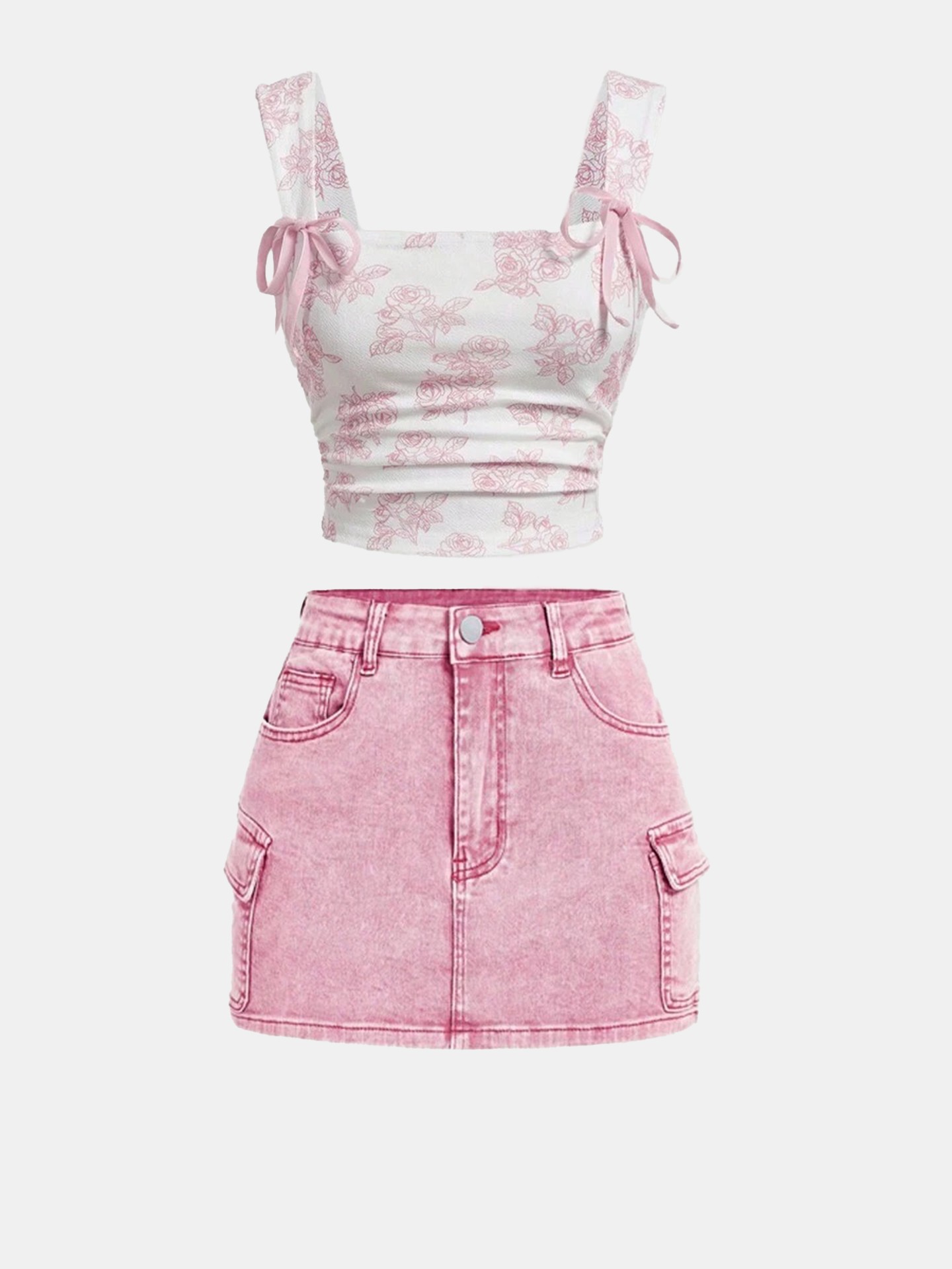 Sweet Camisole Sleeveless Small Floral Bow top
