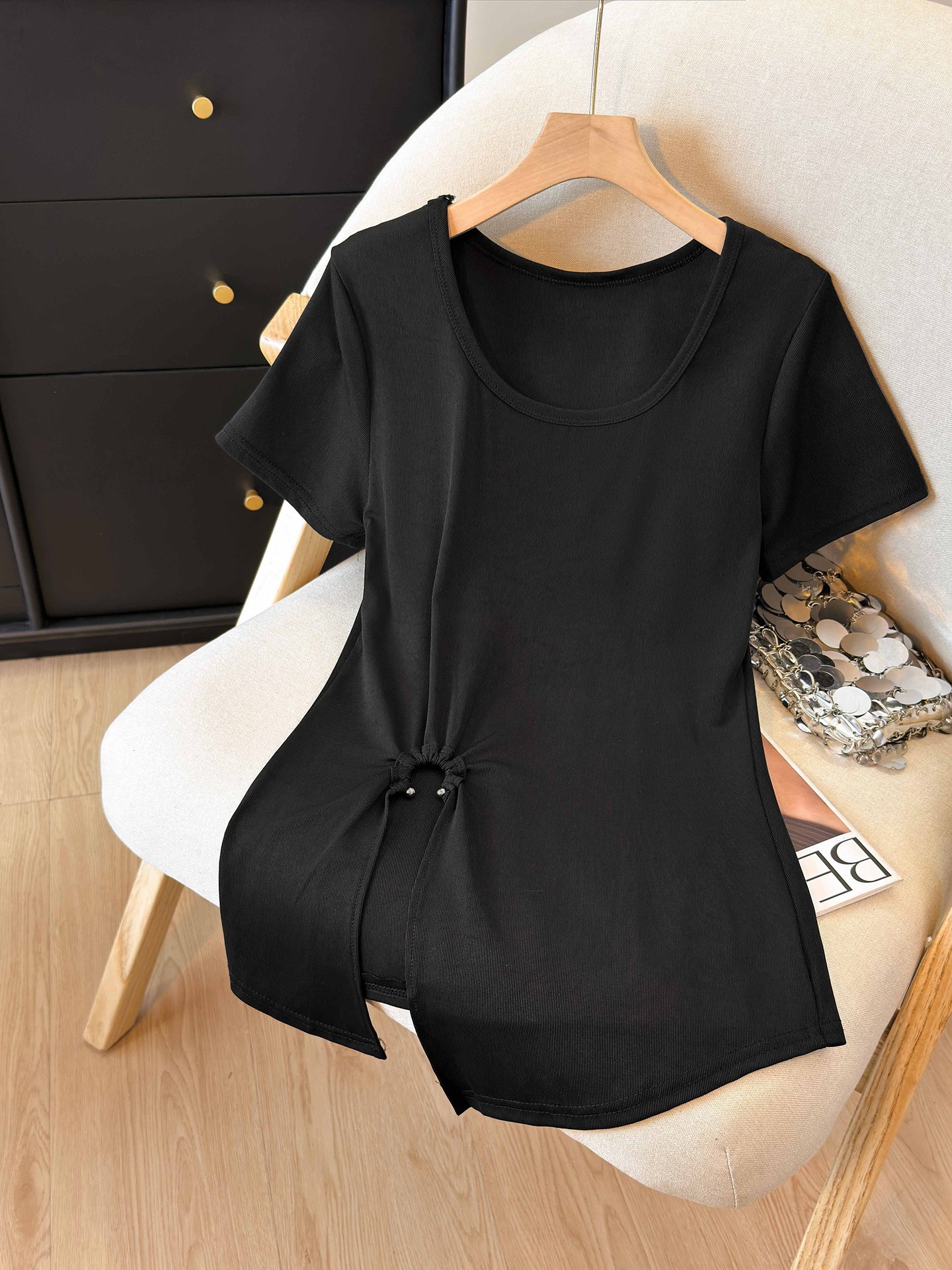 Slit Pullover T-Shirt