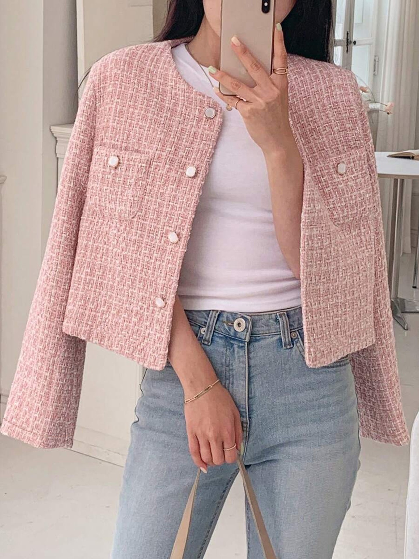Polished Pink Tweed Jacket