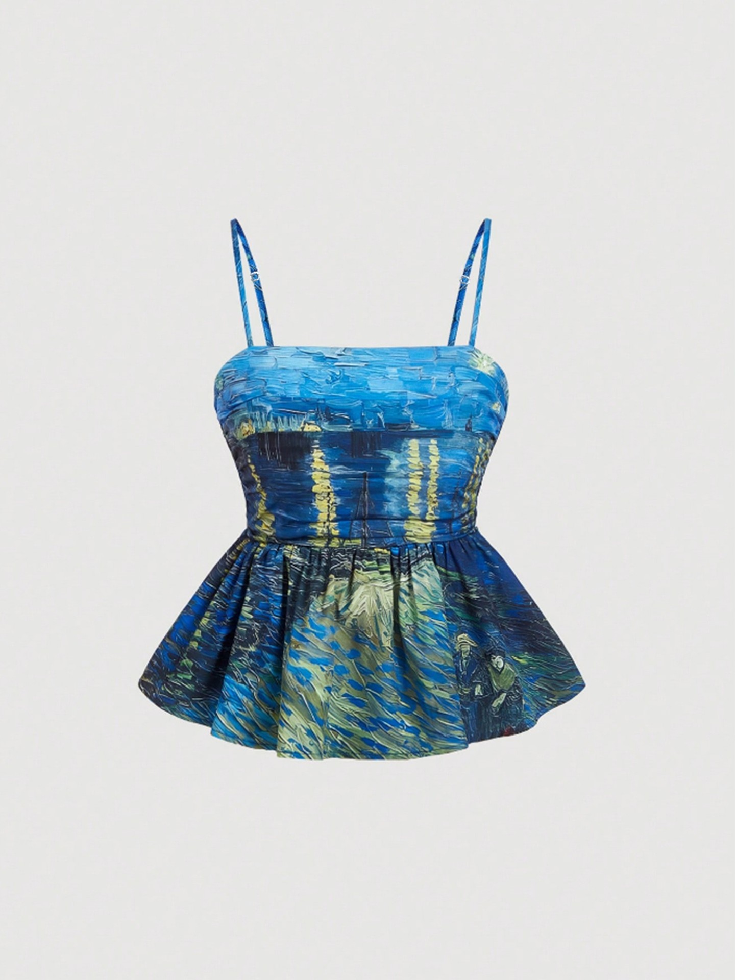 Starry Night Canvas Peplum Top