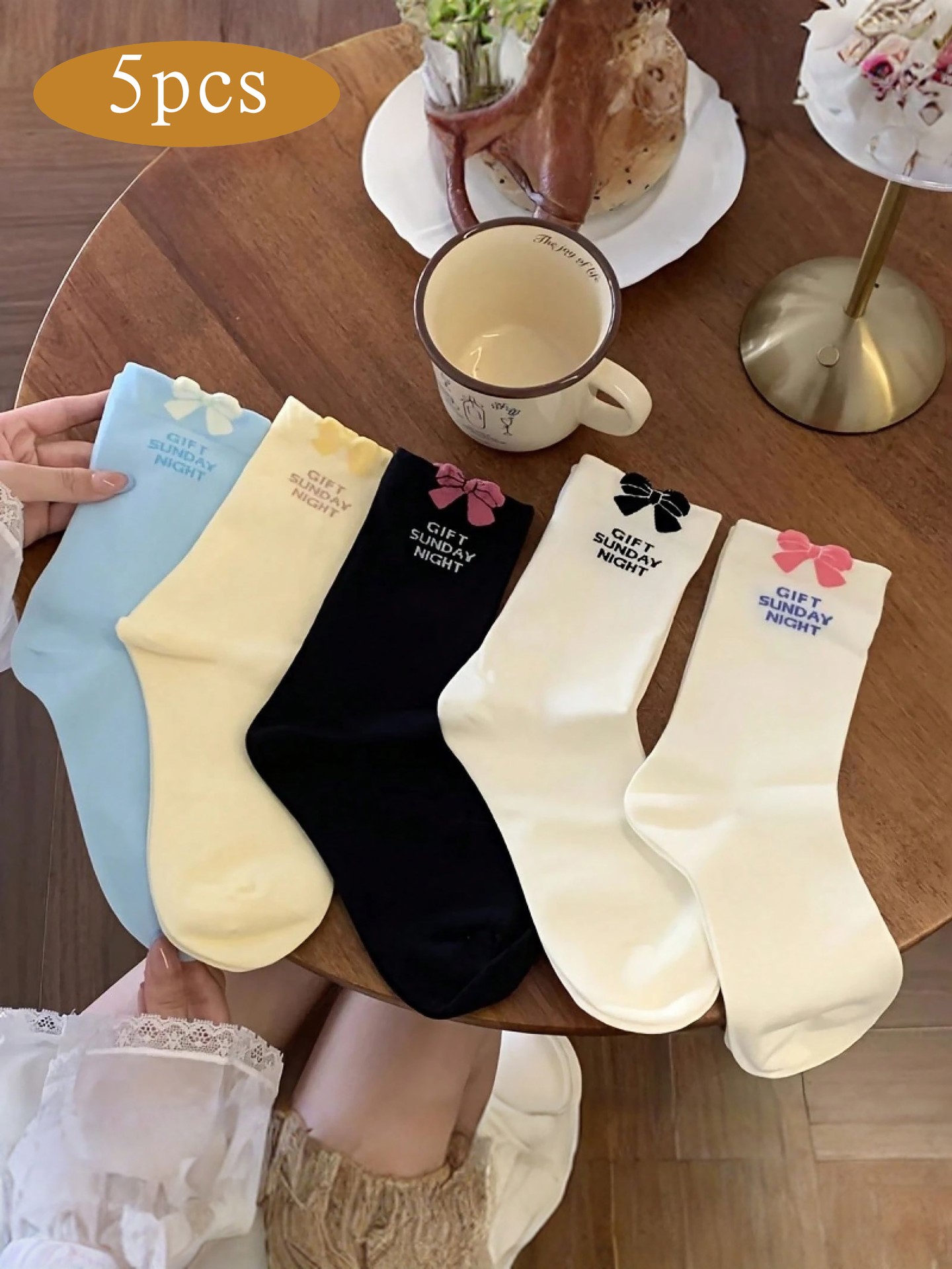 5Pairs Of Bow Sock