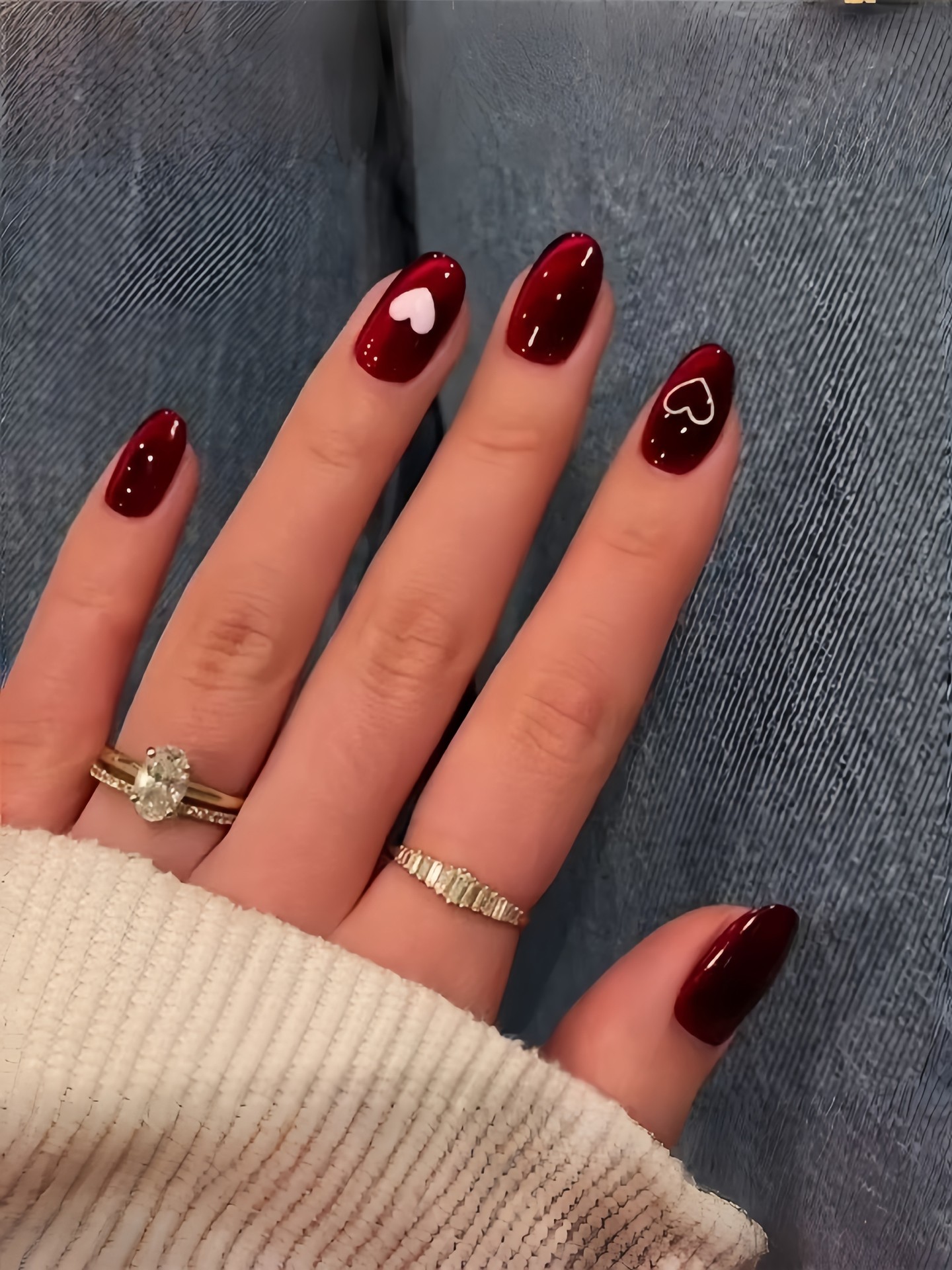 Cat-eye&Heart Artificial Nails