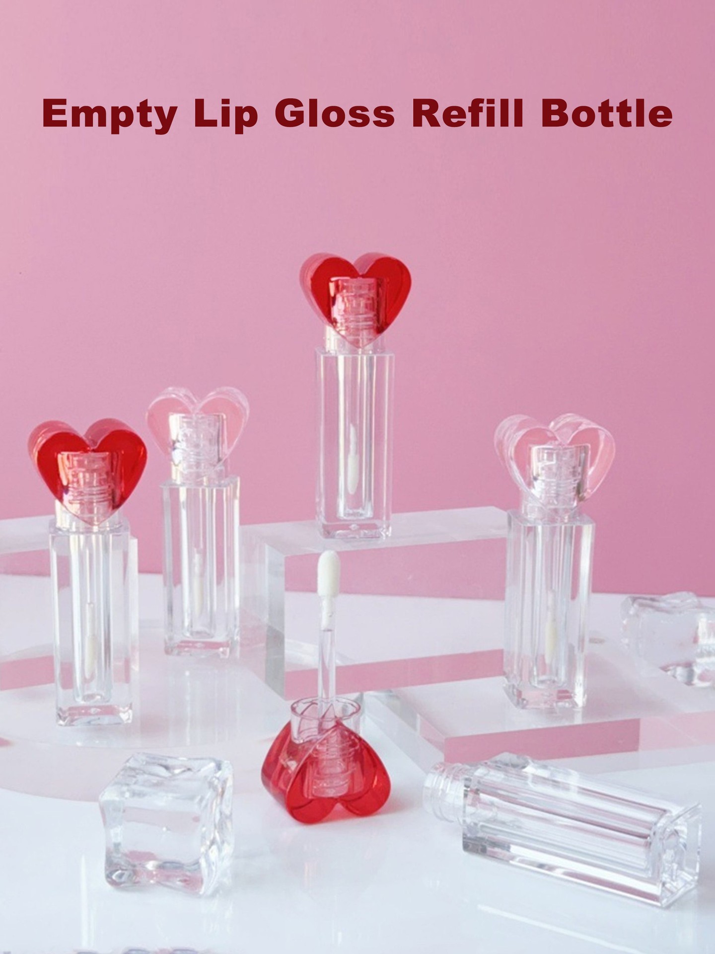 Empty Heart Lip Gloss Refill Bottle
