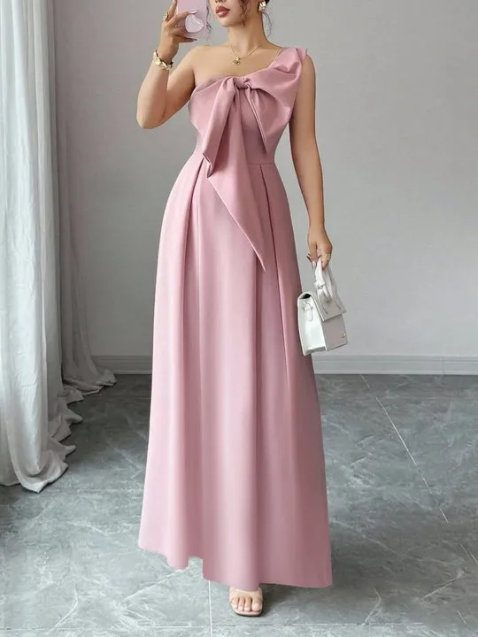 asymmetric off the shoulder dress Night Banquet Muse Indigo Off-Shoulder Long Indigo / S Not include Brooch Fitting Races Color:Maroon Elegant V-Neck Cap Sleeve