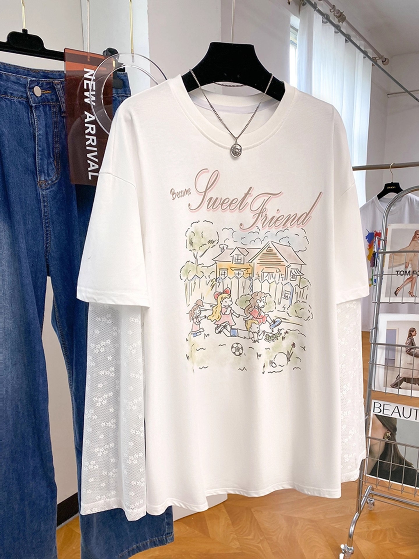 Fake 2 PCS Pullover T-Shirt