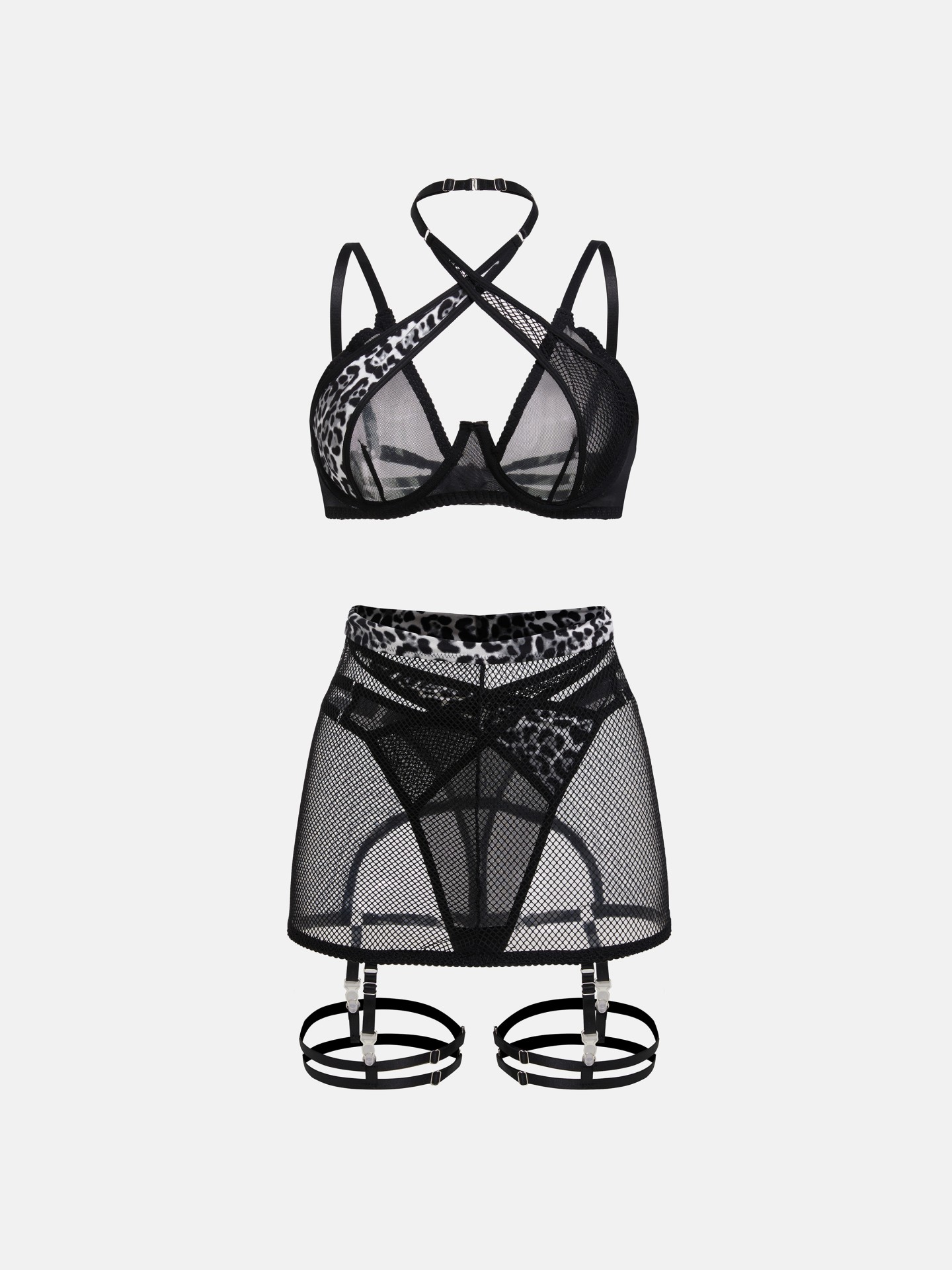 Mesh Sheer Lingerie Set