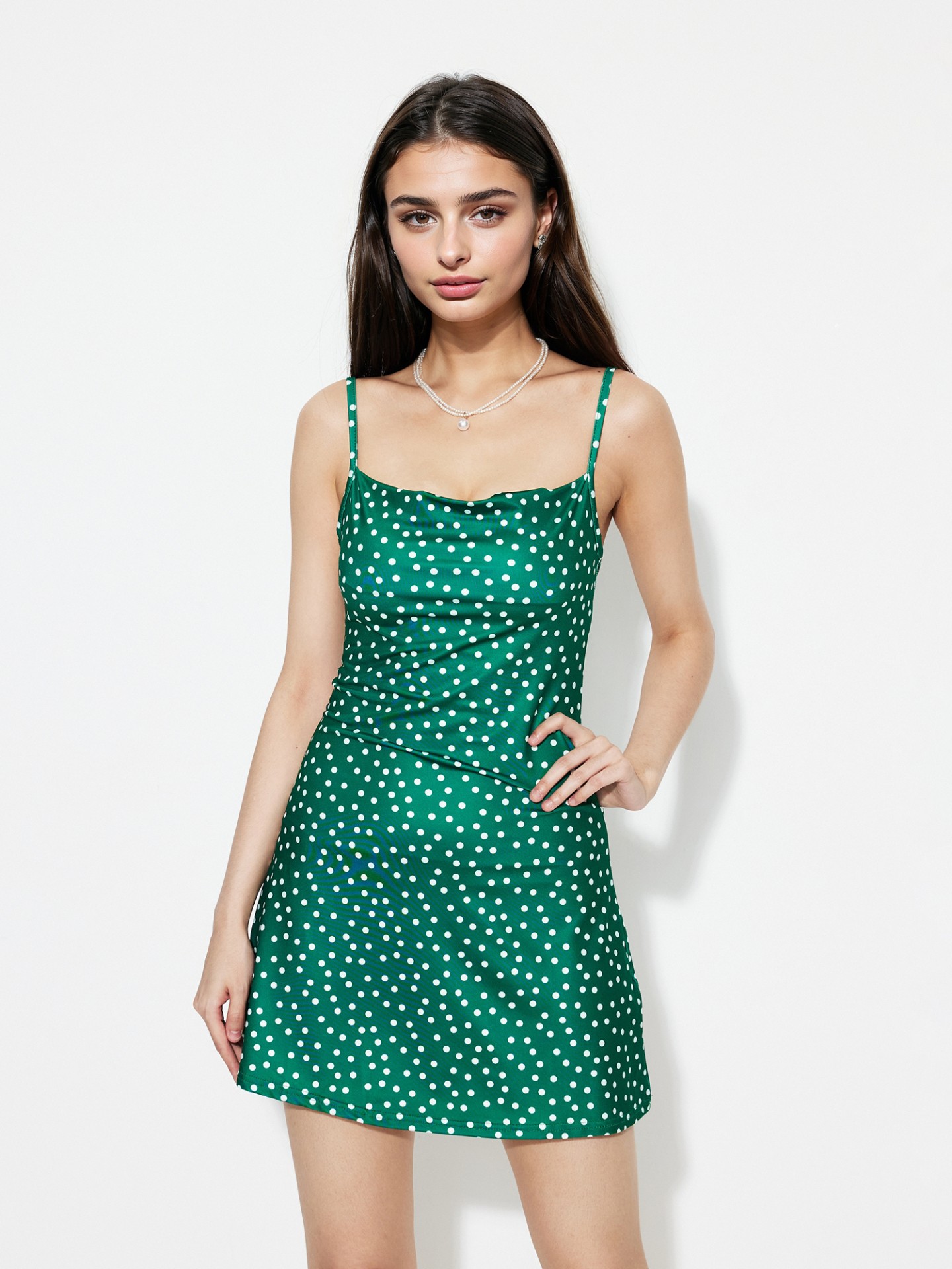 Sleeveless Polka Dots Dress