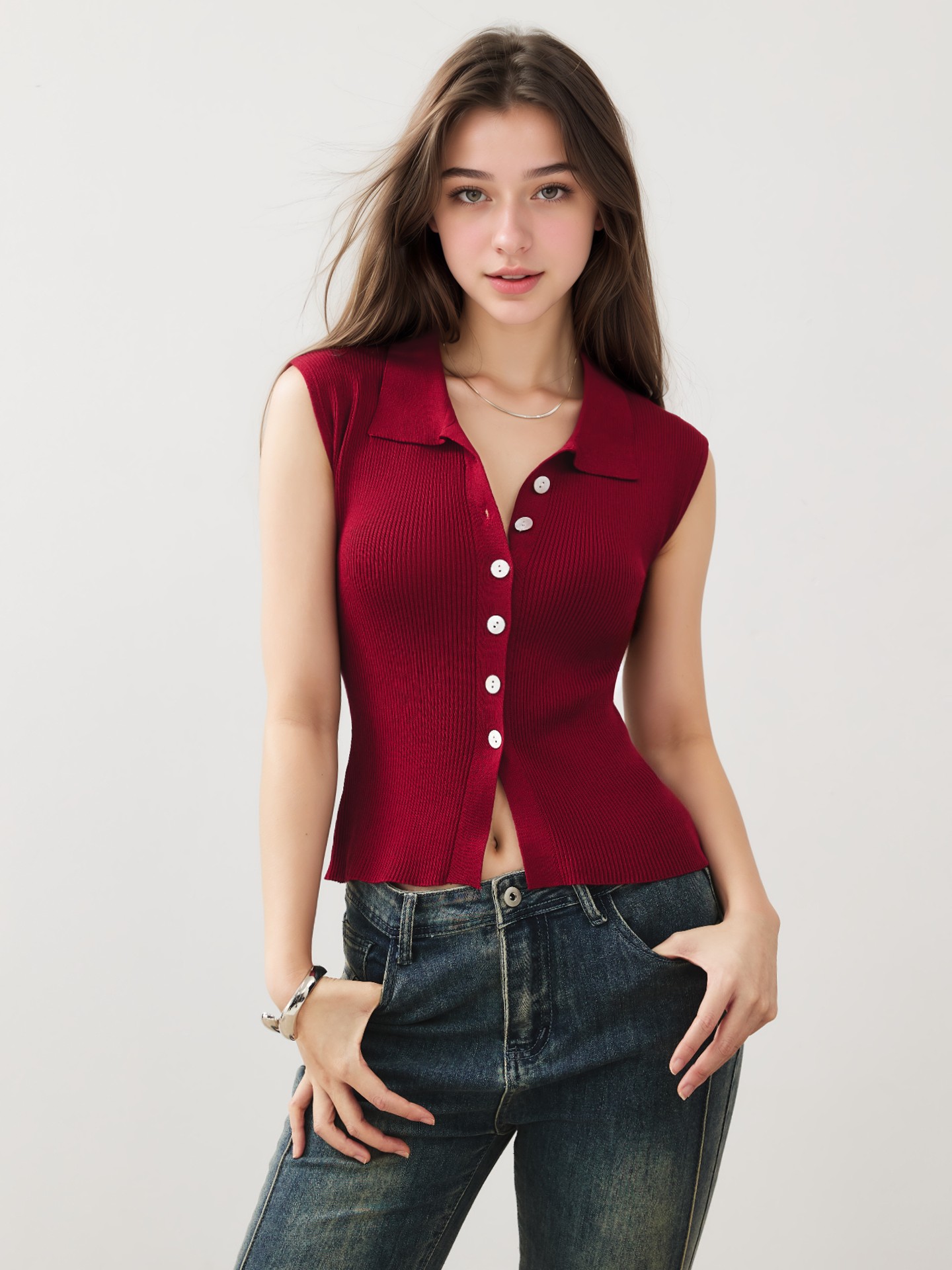 Buttoned Knit Cardigan