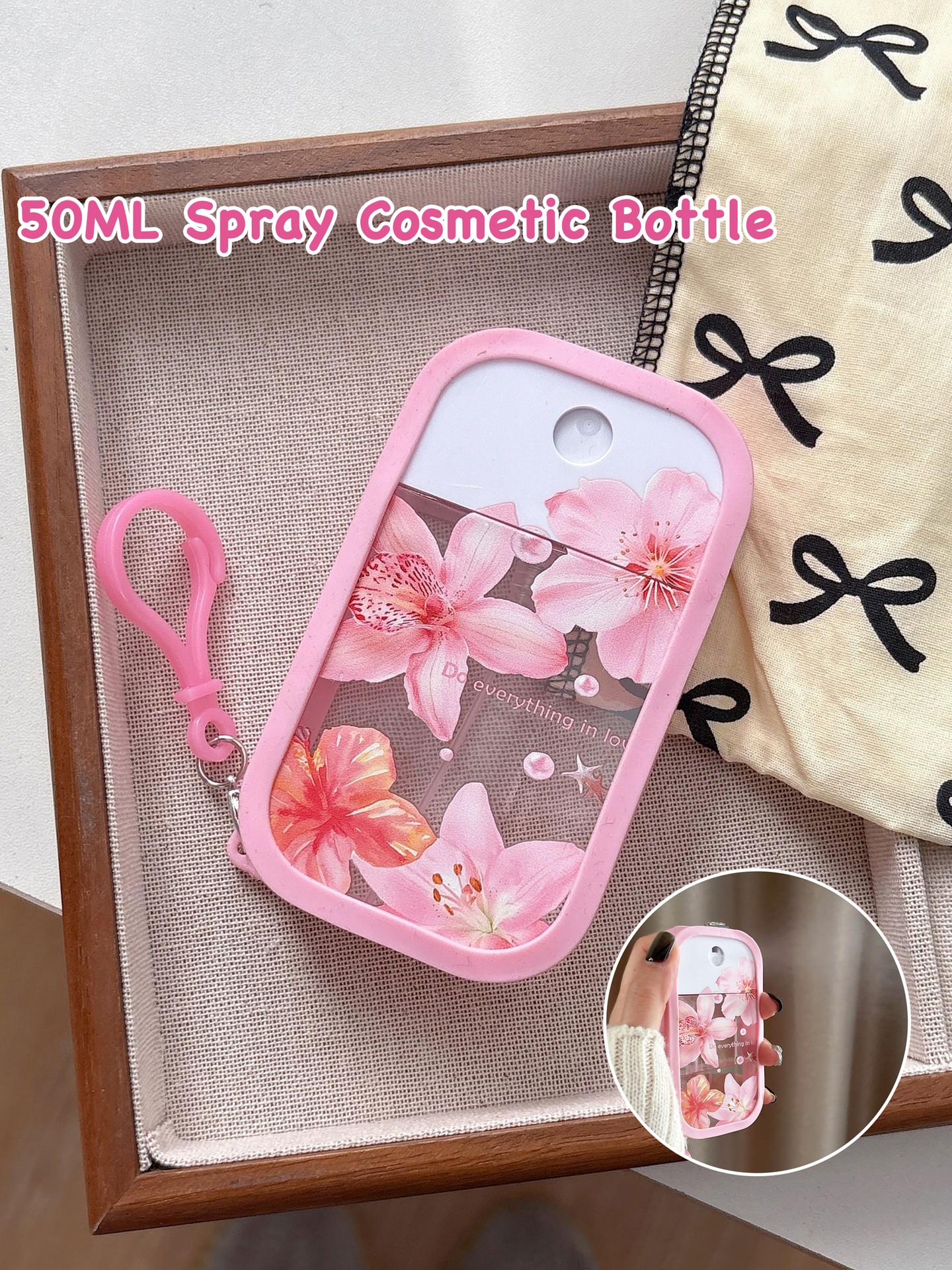 Flowers&Clasp Cosmetic Bottle