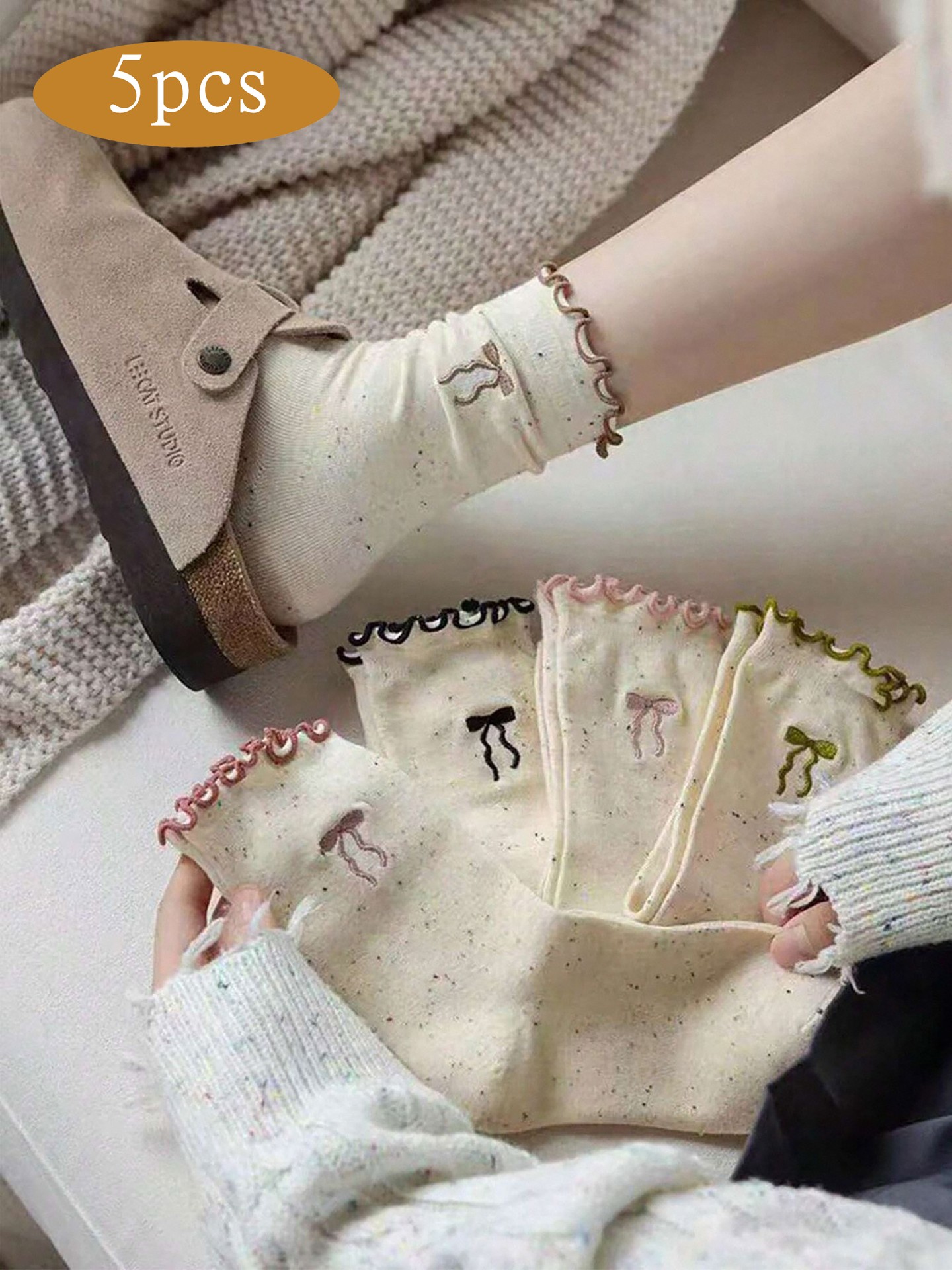 5Pairs Of Bow Sock