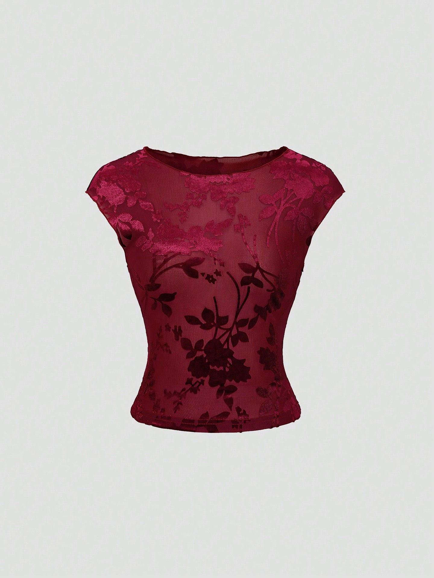 Burgundy Sheer Tank Top