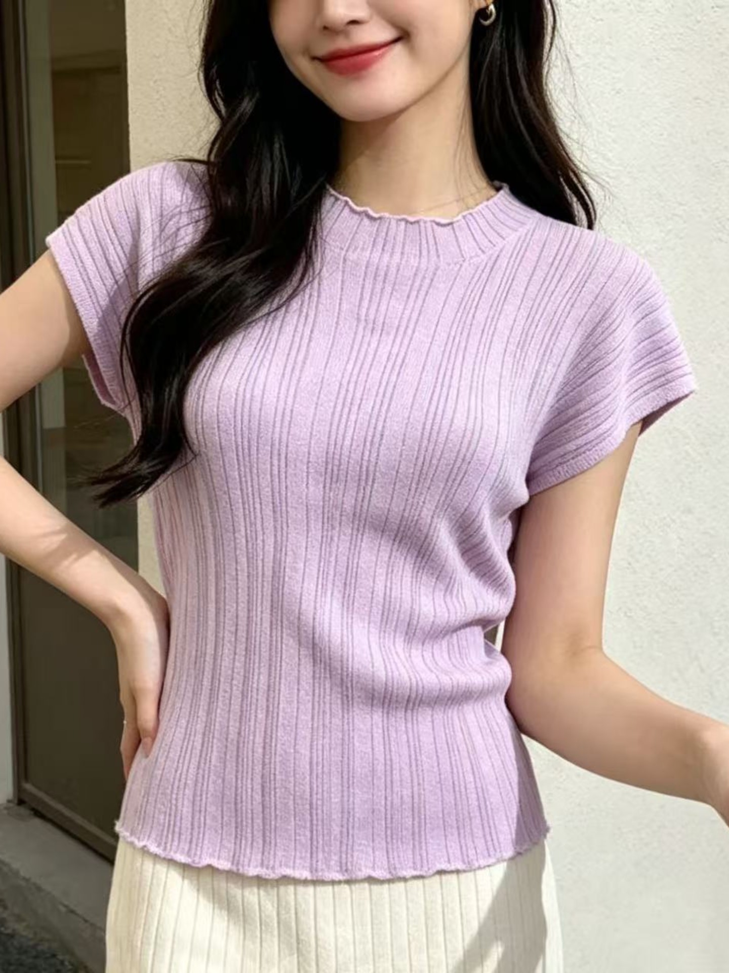 Pleated Knit Top