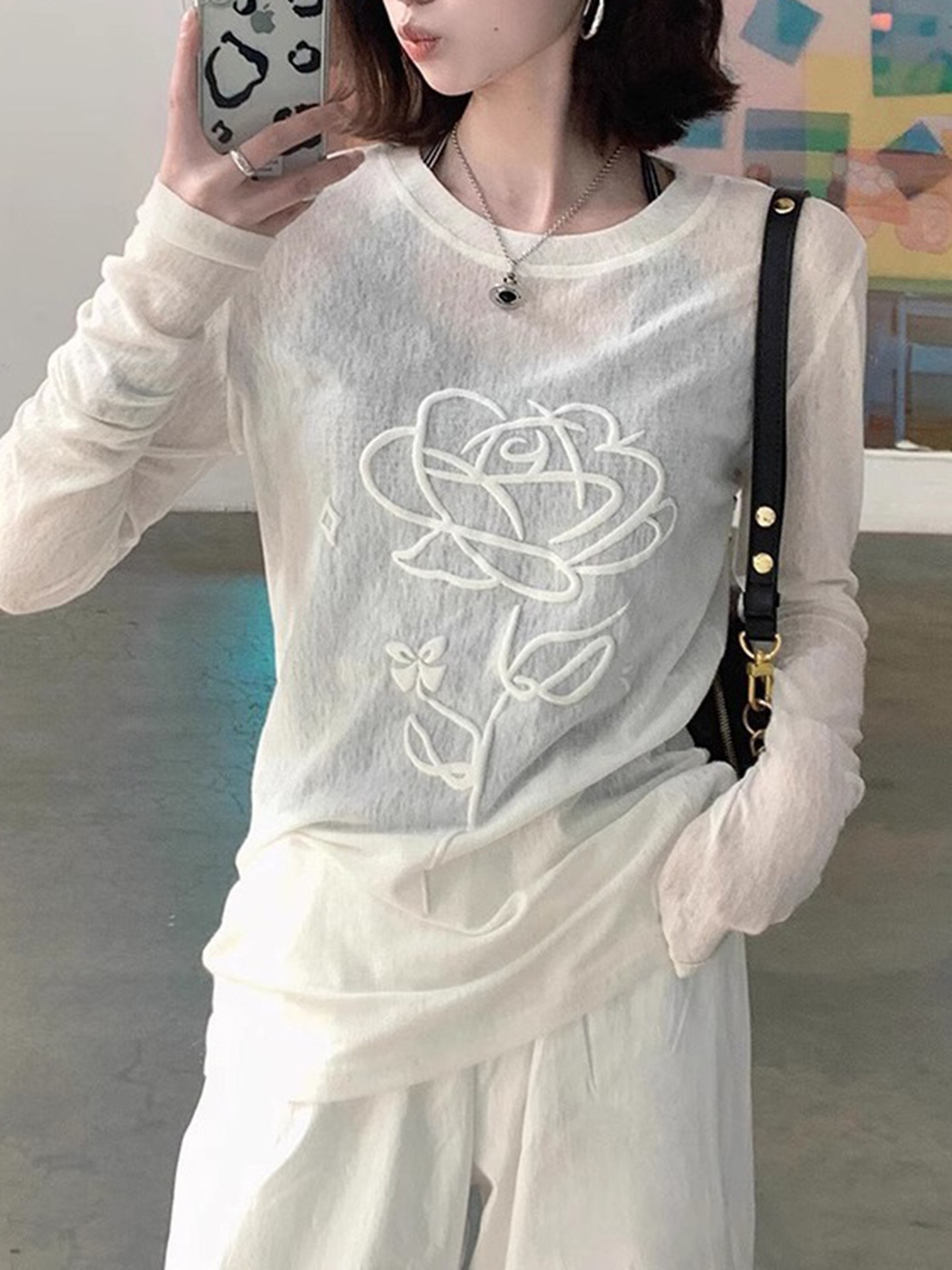 Bubble Print Pullover T-Shirt