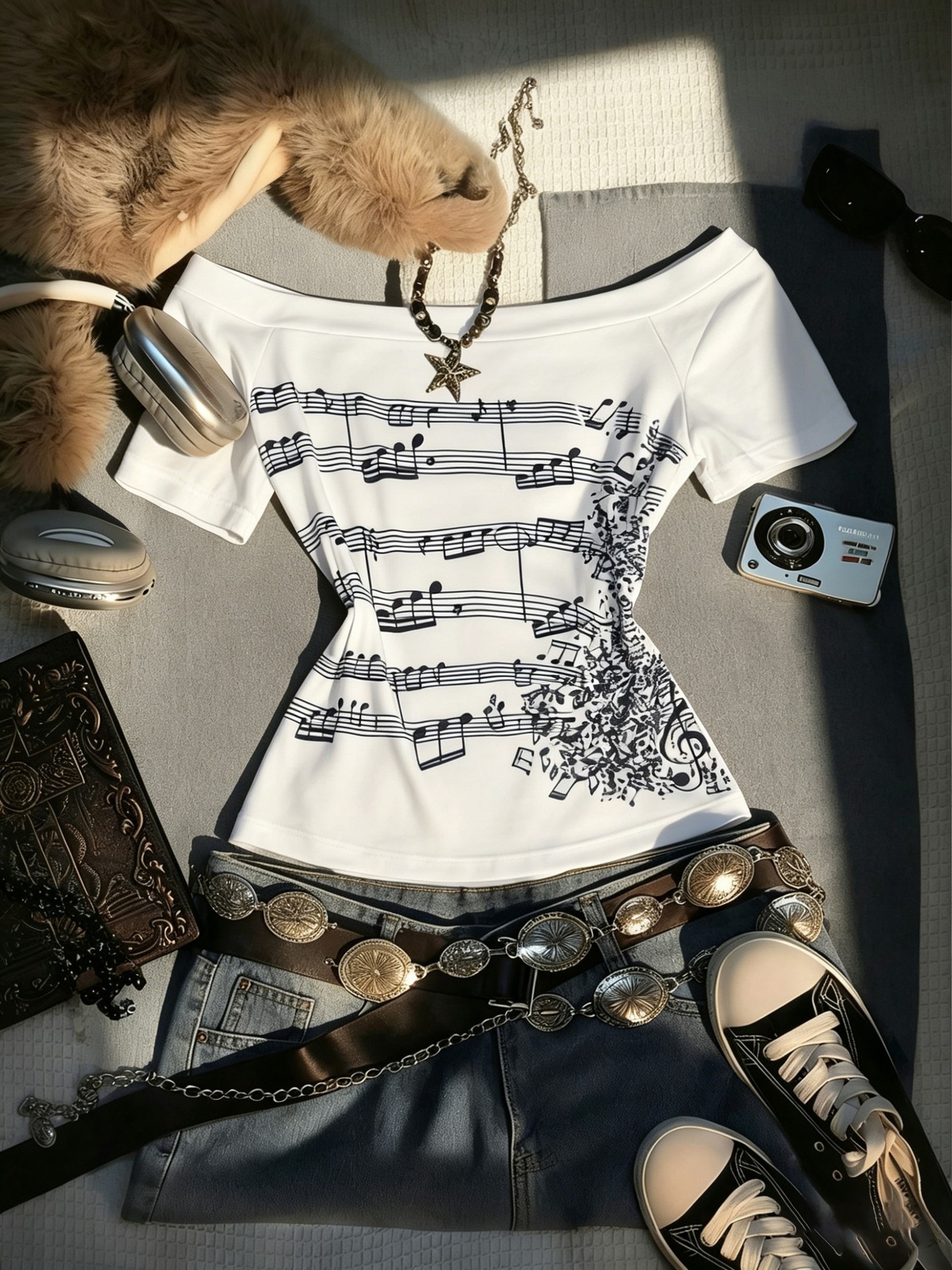 Vintage Music Graphic Pullover T-Shirt