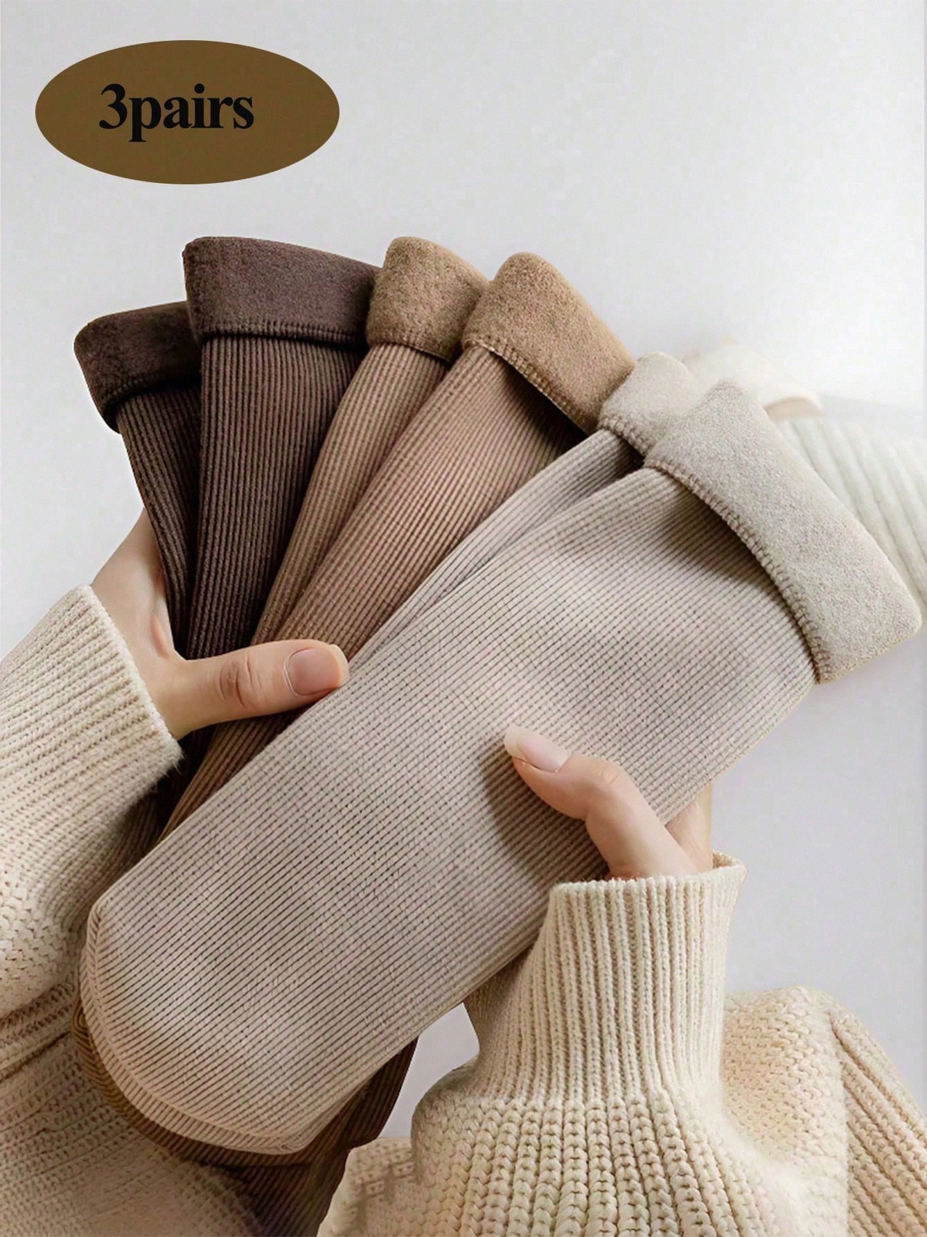 3Pairs Of Fleece-lined Sock