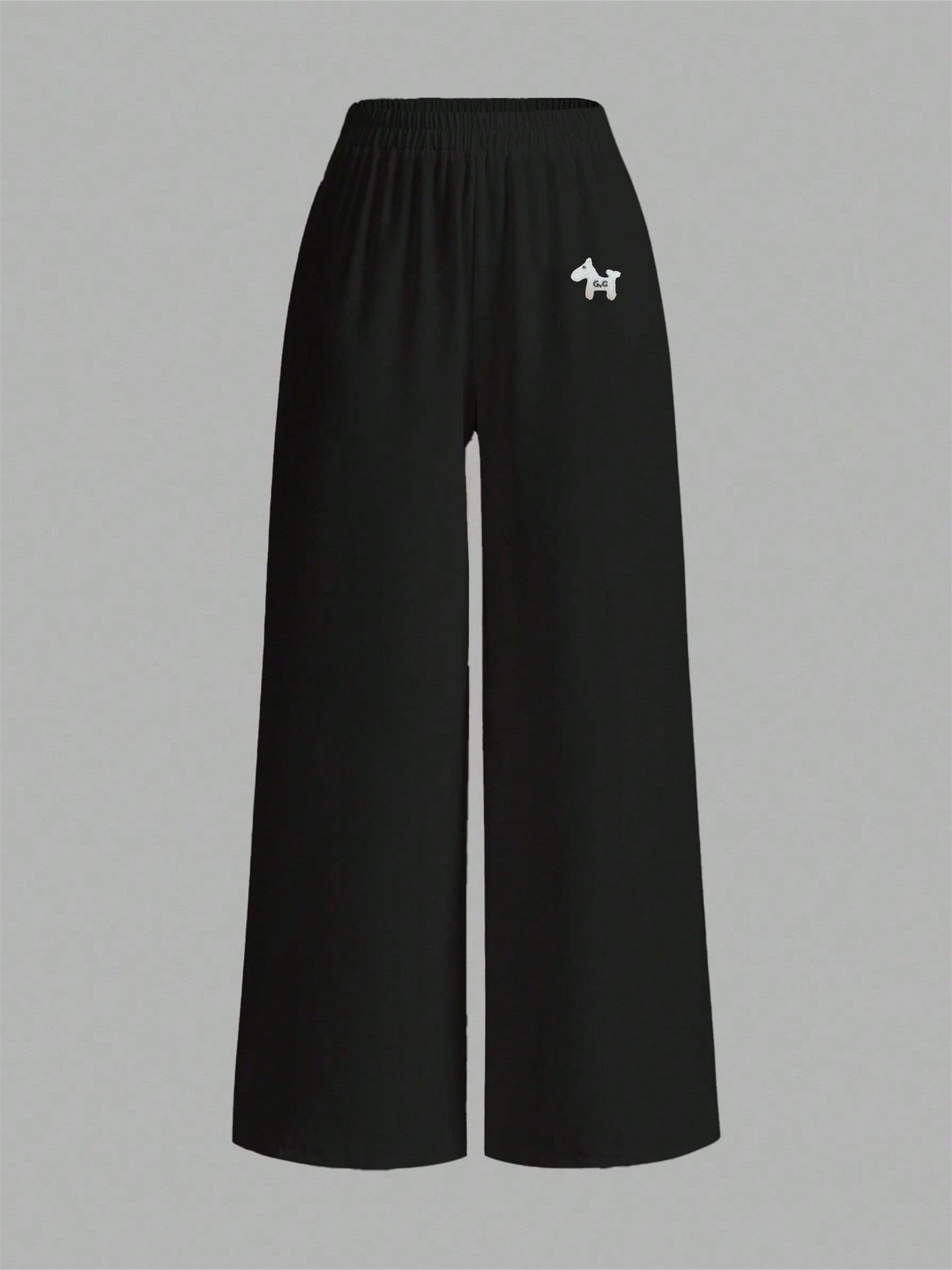 Appliquéd Wide Leg Pants