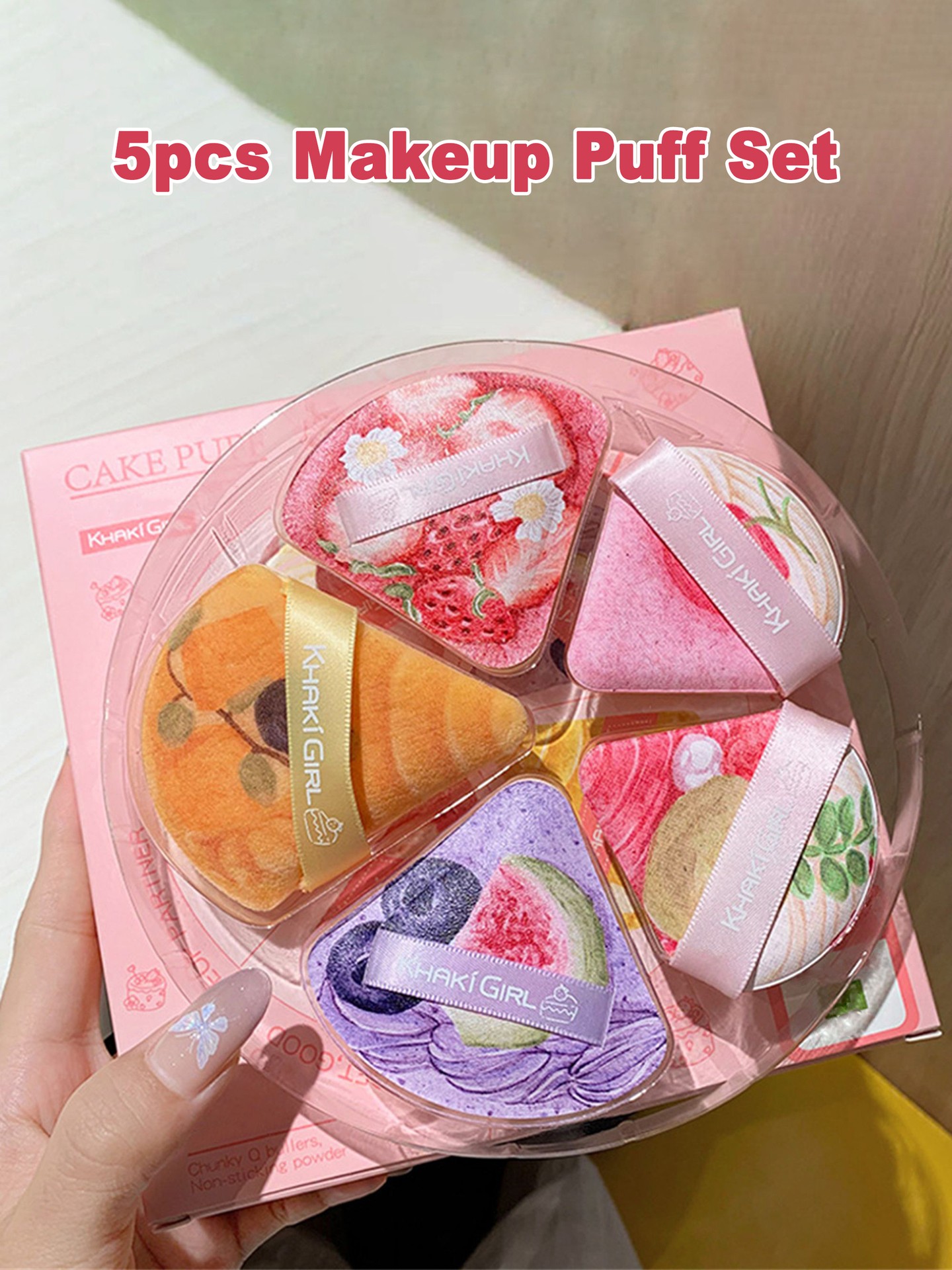 5pcs Flowers Makeup Puff Set