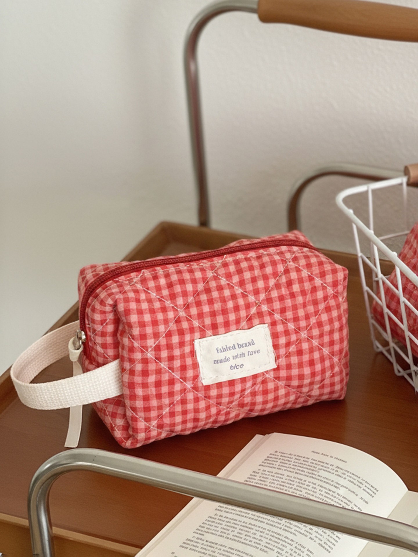 Plaid  Makeup Bag